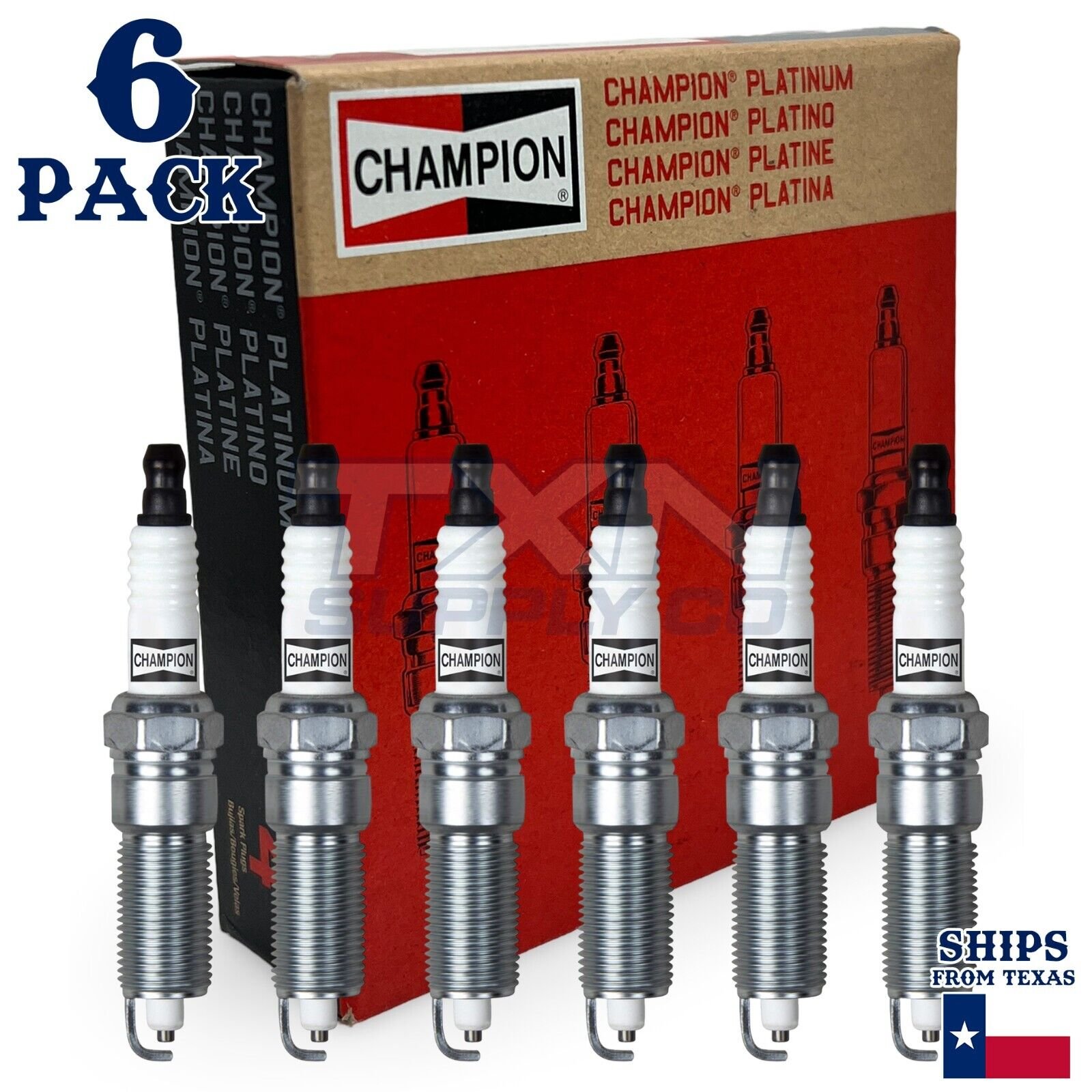 6 Pack Spark Plugs Champion 7570 Platinum Set For 2008 Dodge Charger V6-2.7L
