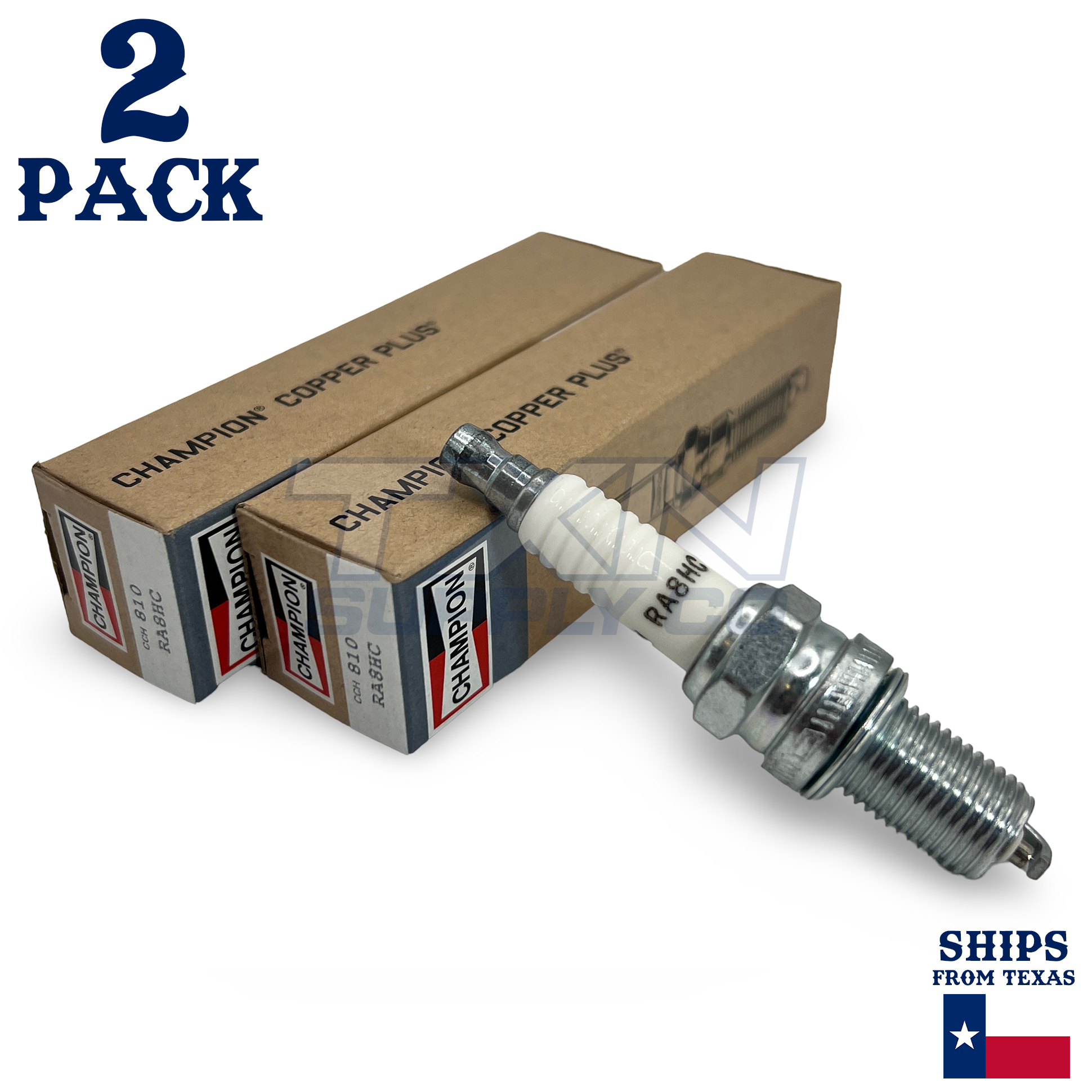 Champion 810 Copper Plus Spark Plug RA8HC - 2 Pack - Image 1