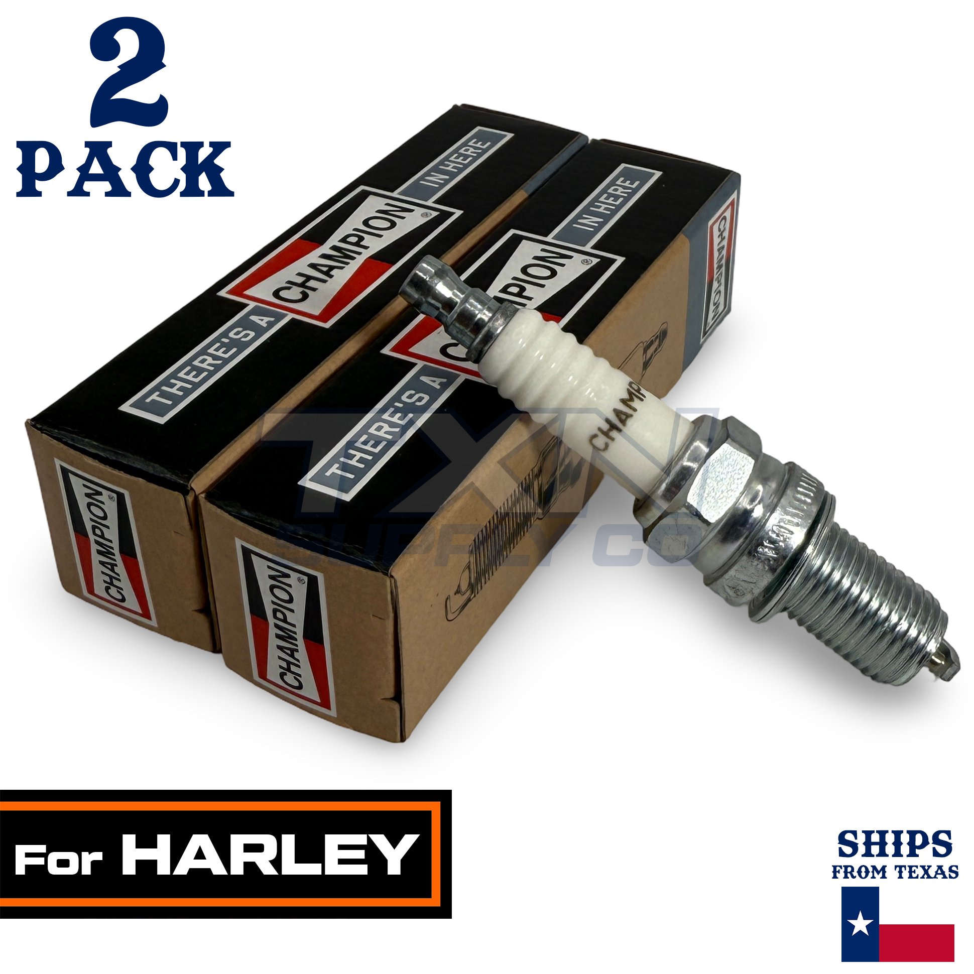 2 Pack Champion Spark Plug - For 1999-2006 FL TC 88 Harley-Davidson