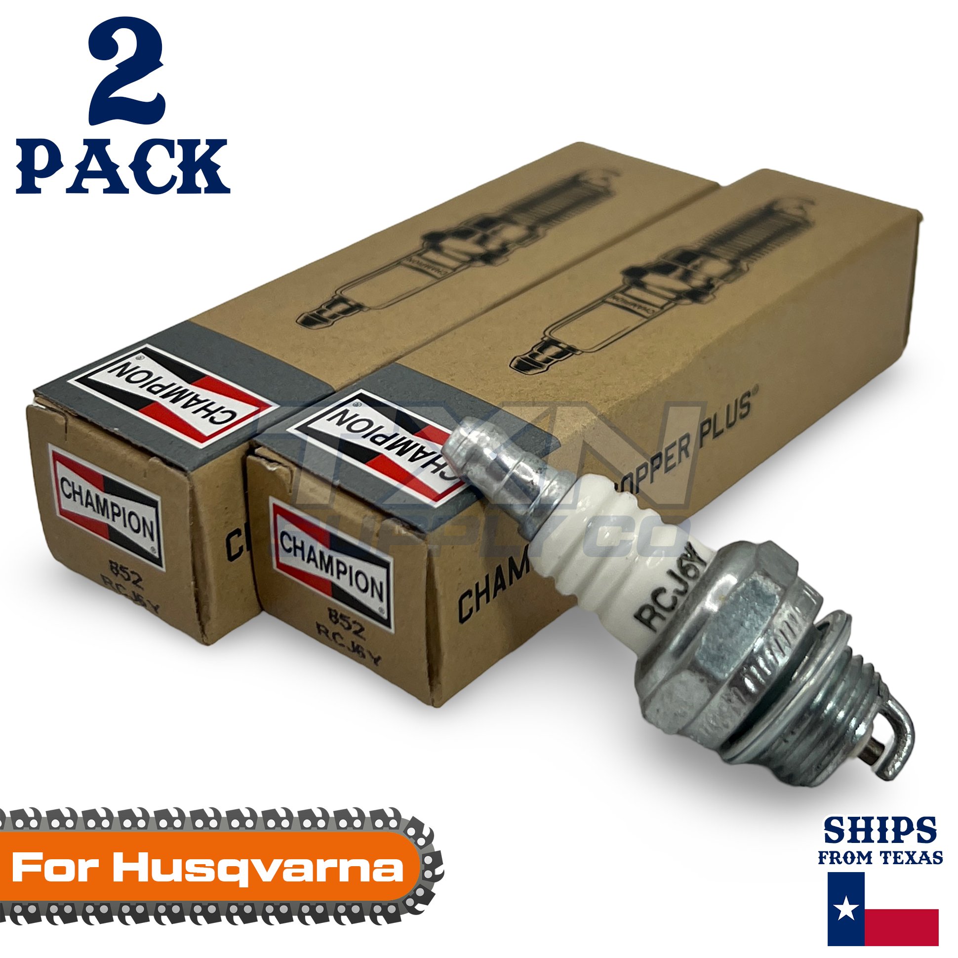 2 Pack Champion Spark Plug - For 185CD Husqvarna Chainsaw