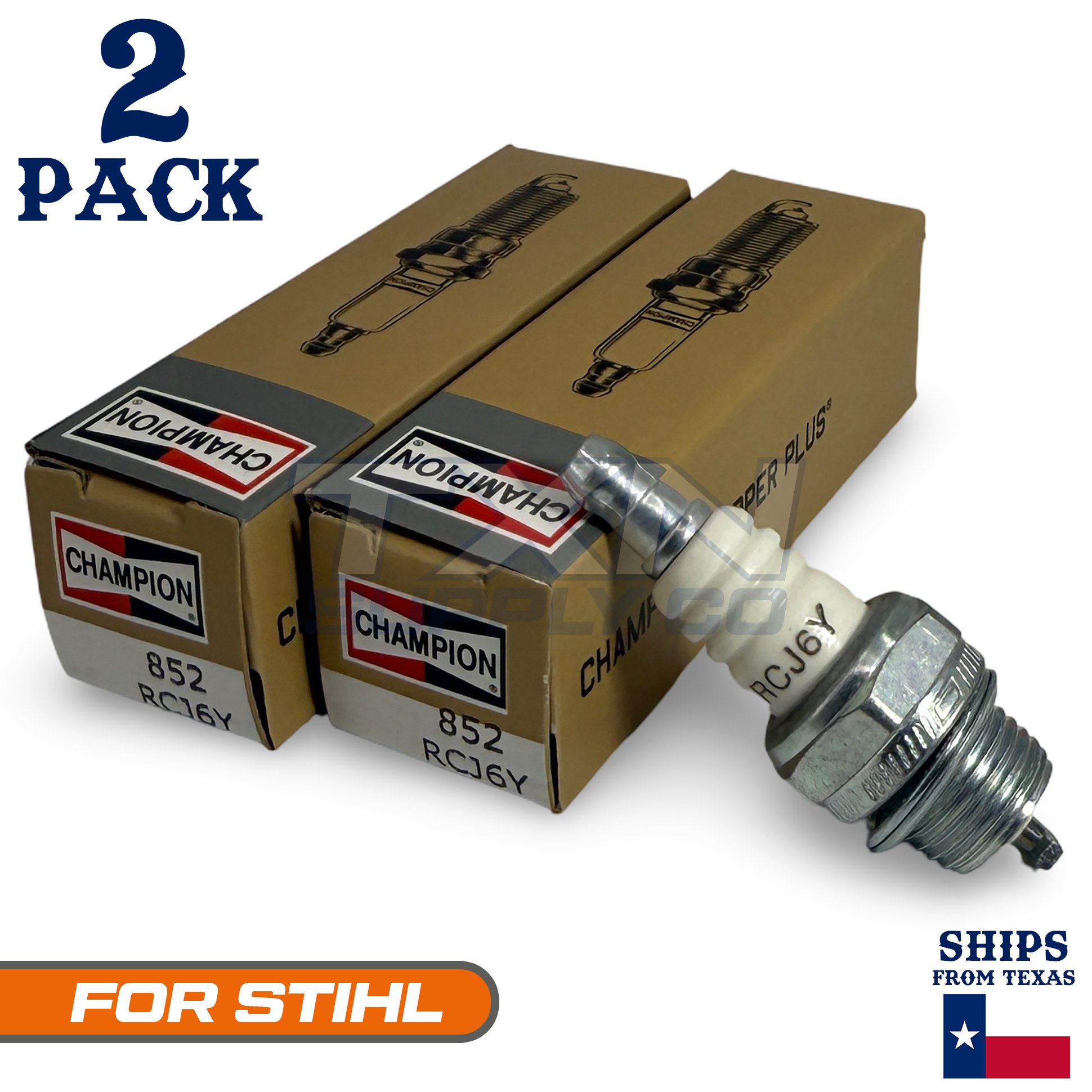 2 Pack Champion Spark Plug - For STIHL FS 150 Trimmer Cutter