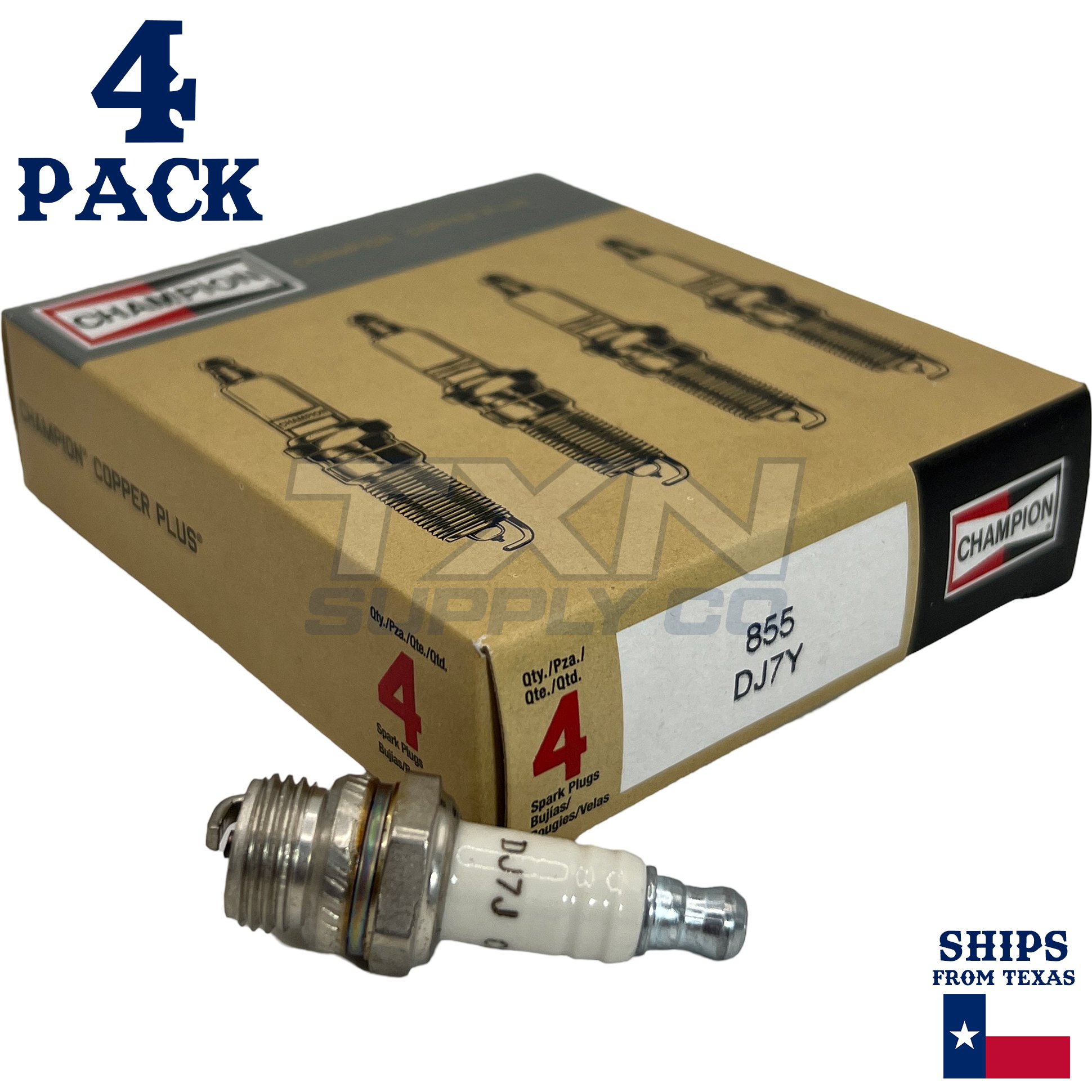 Champion DJ7Y-8PK Copper Plus Small Engine Spark Plug - 5851 (8 Pack)