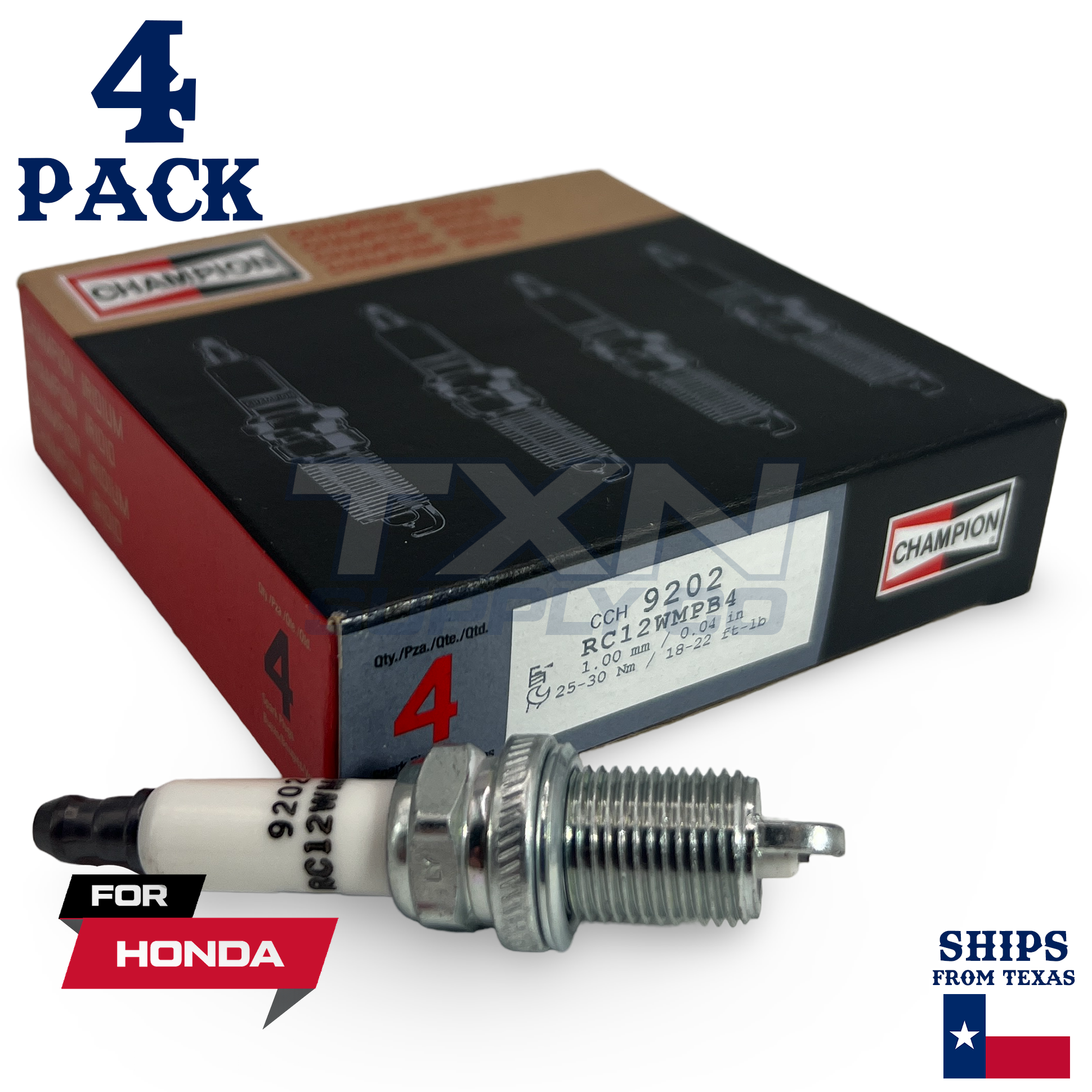 4 Pack Champion 9202 Iridium Spark Plugs for 1997-2001 Honda CR-V 2.0L L4 - Image 1