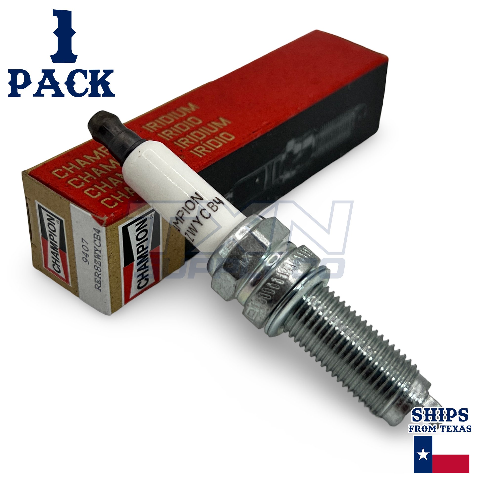 Champion 9407 Iridium Spark Plug RER8ZWYCB4 - 1 Pack - For 2006-2022 Honda Civic and Honda CR-V