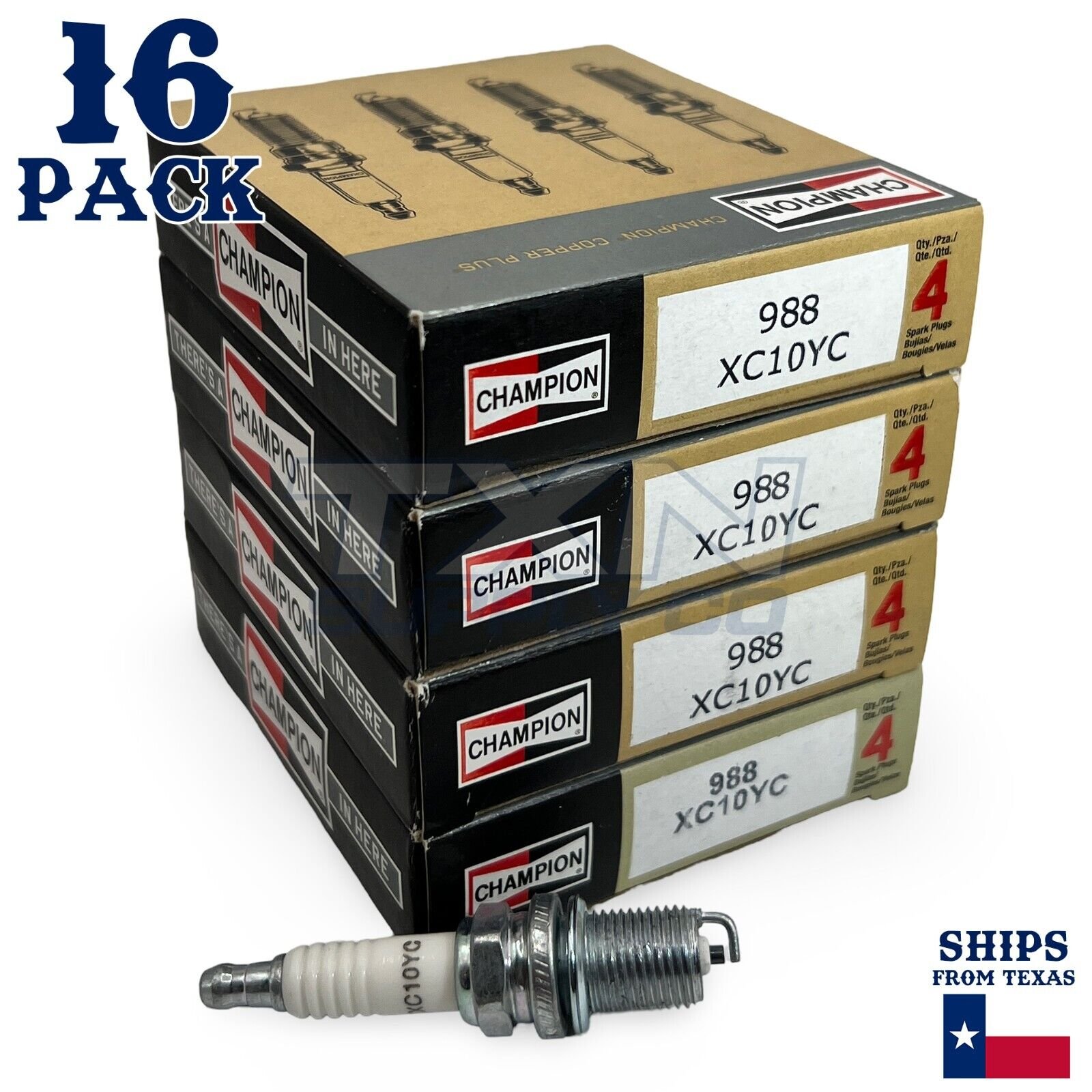 Champion 988 Copper Plus Spark Plug XC10YC - 16 Pack