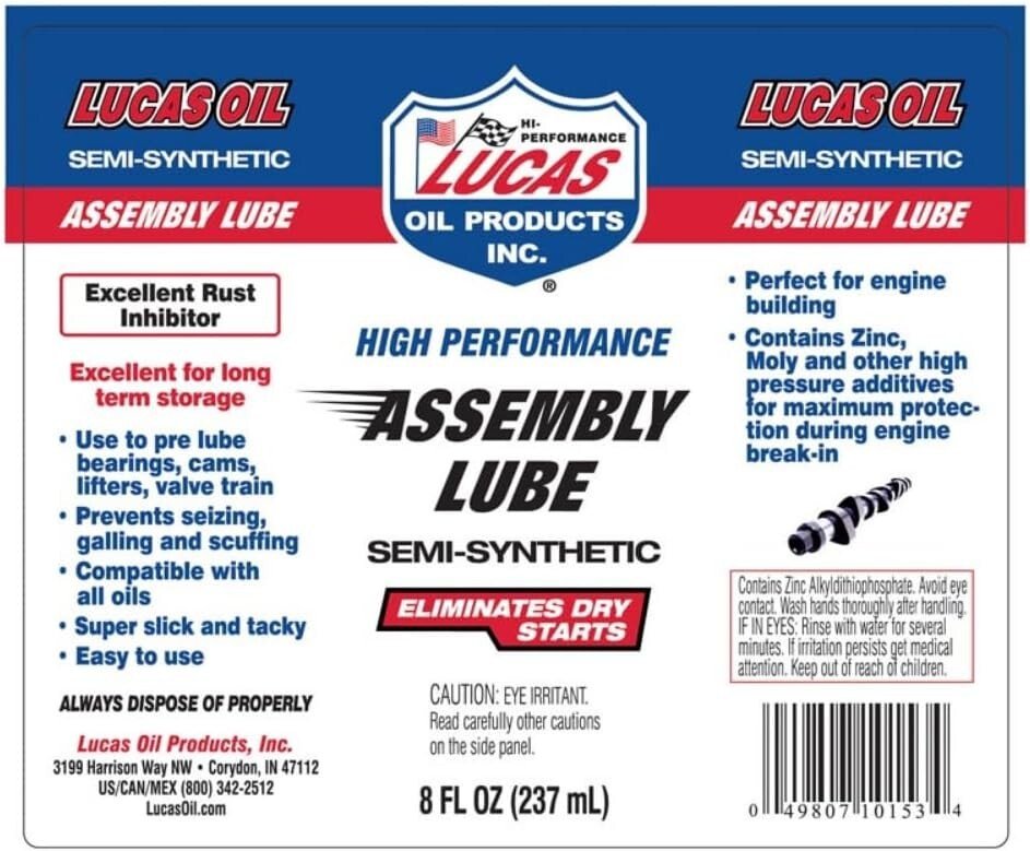 Lucas Oil 10153 High Performance Assembly Lube 8oz - 2 Pack - Image 2