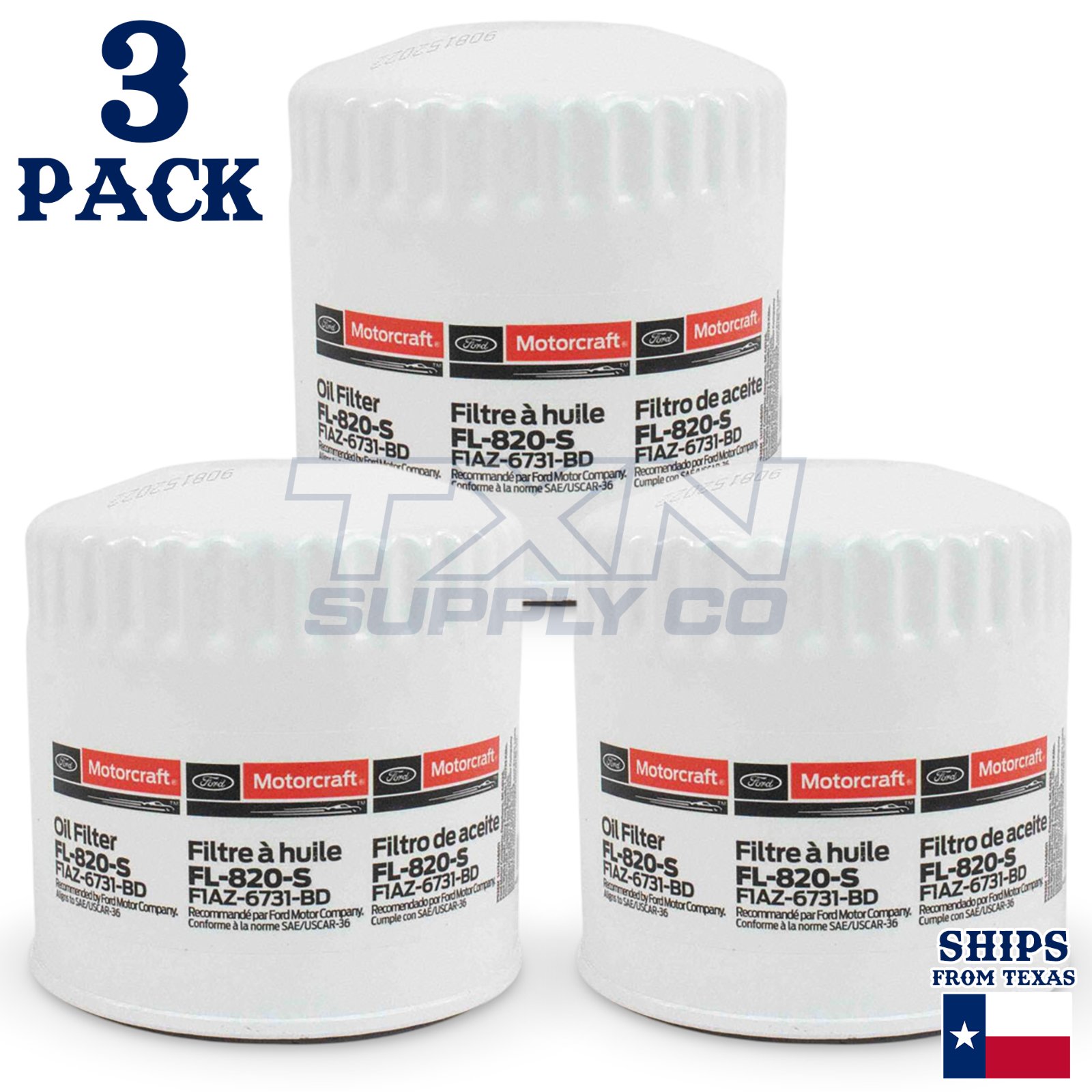 3 Pack Motorcraft FL-820-S Engine Oil Filter FL820S F1AZ-6731-BD