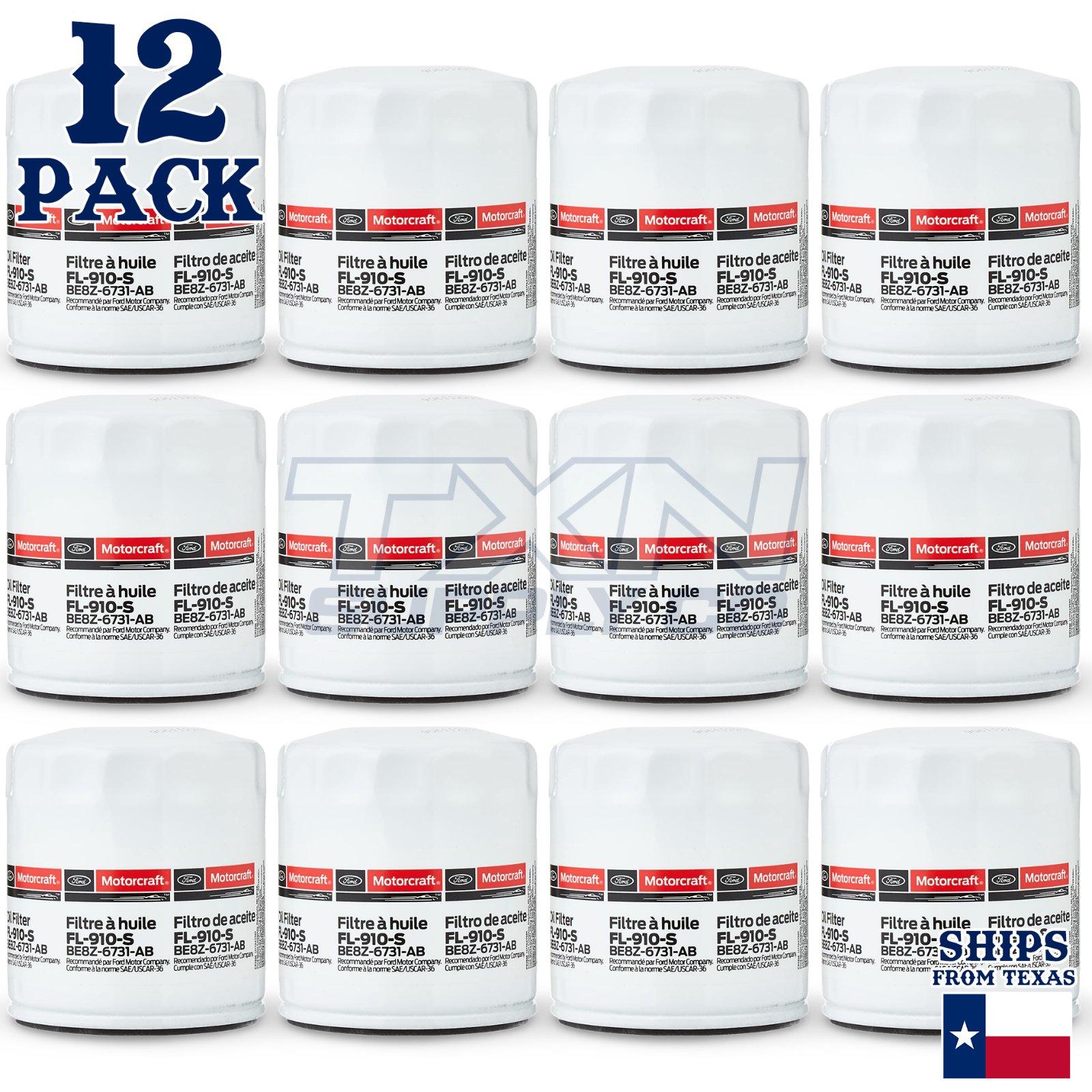12 Pack Motorcraft FL910S Engine Oil Filter FL-910-S BE8Z-6731-AB Case