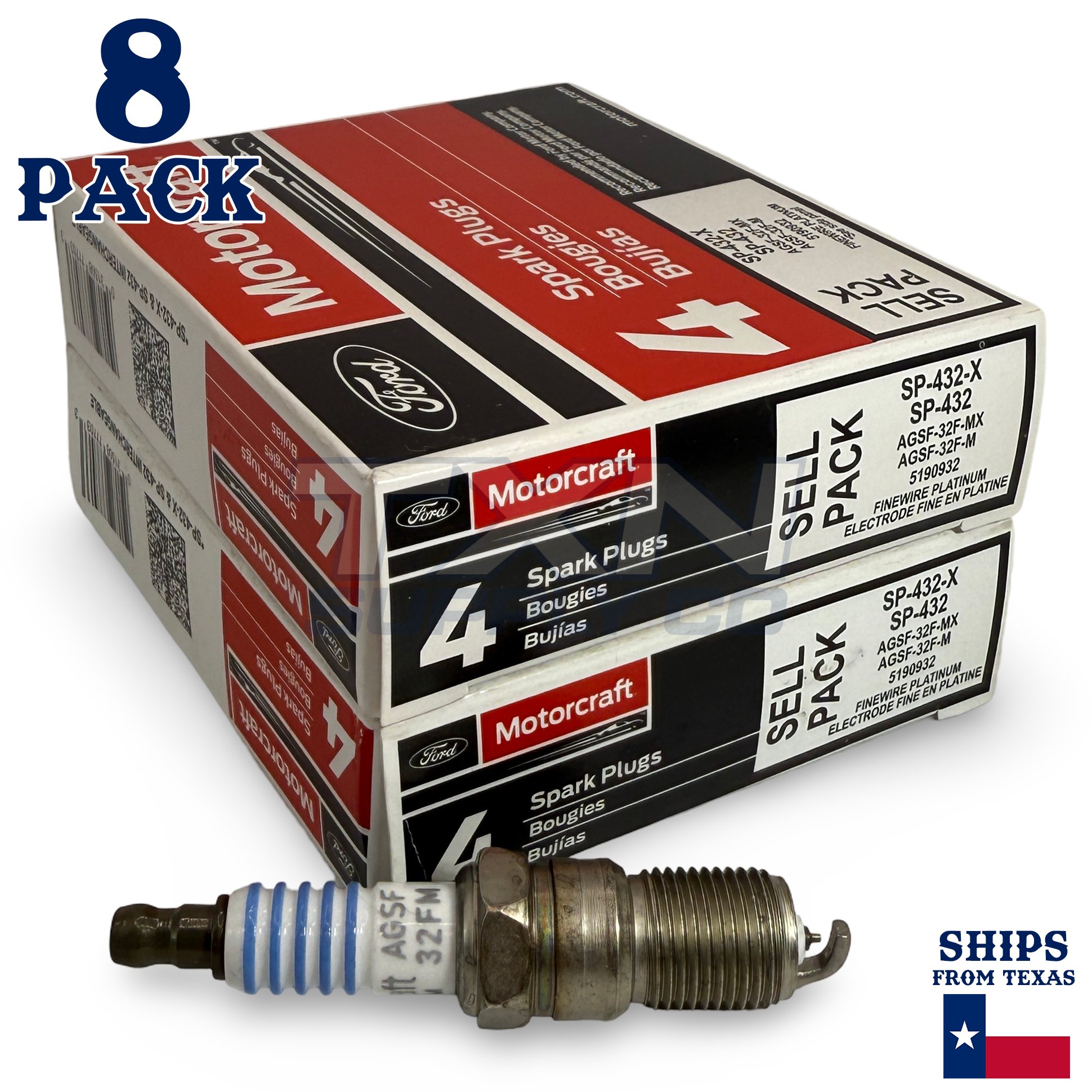 Motorcraft SP432 Platinum Spark Plugs SP-432-X - 8 Pack