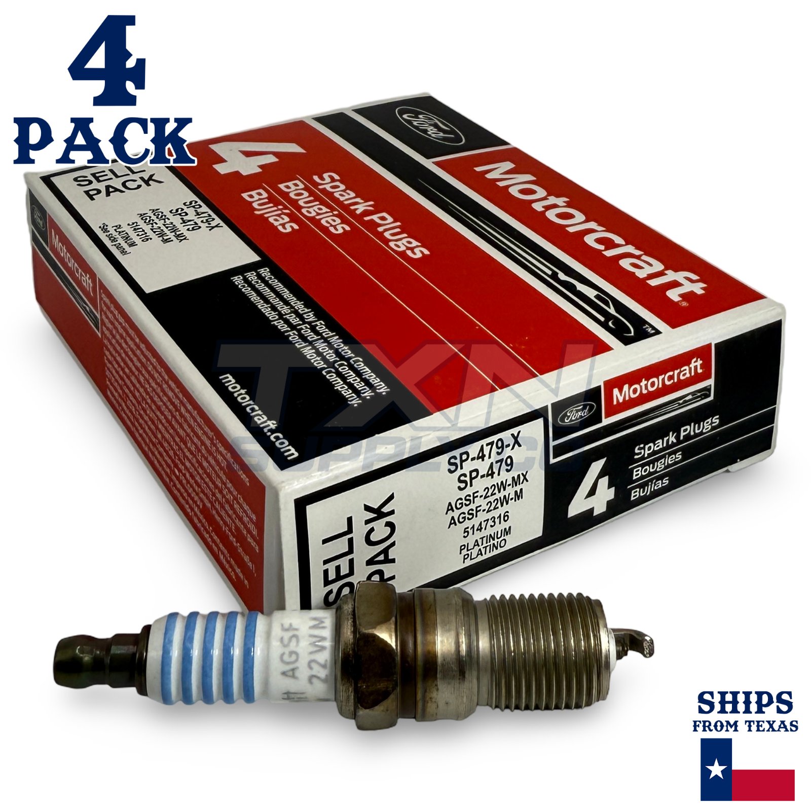 Motorcraft SP479 Platinum Spark Plugs SP-479-X - 4 Pack