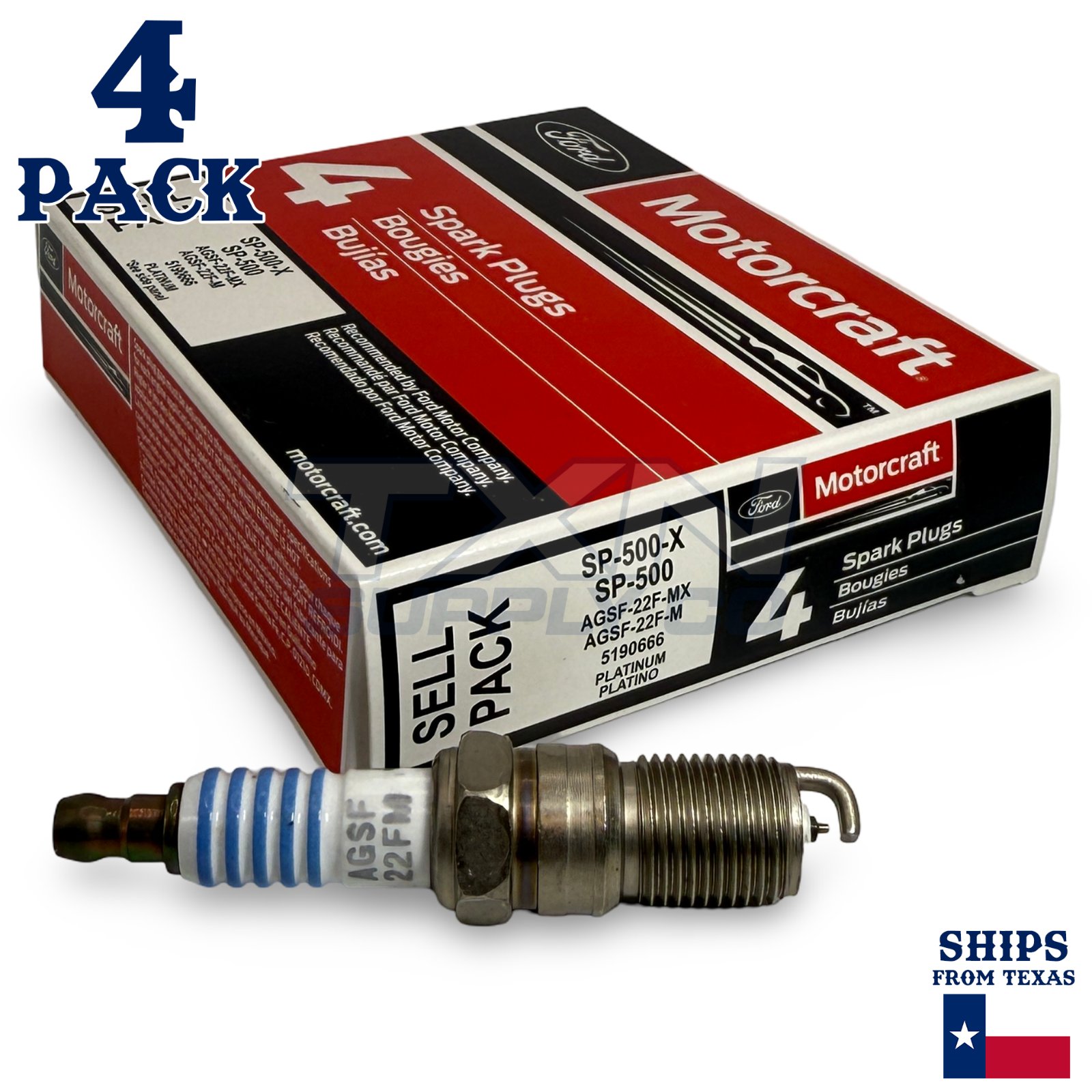Motorcraft SP500 Platinum Spark Plugs SP-500-X - 4 Pack