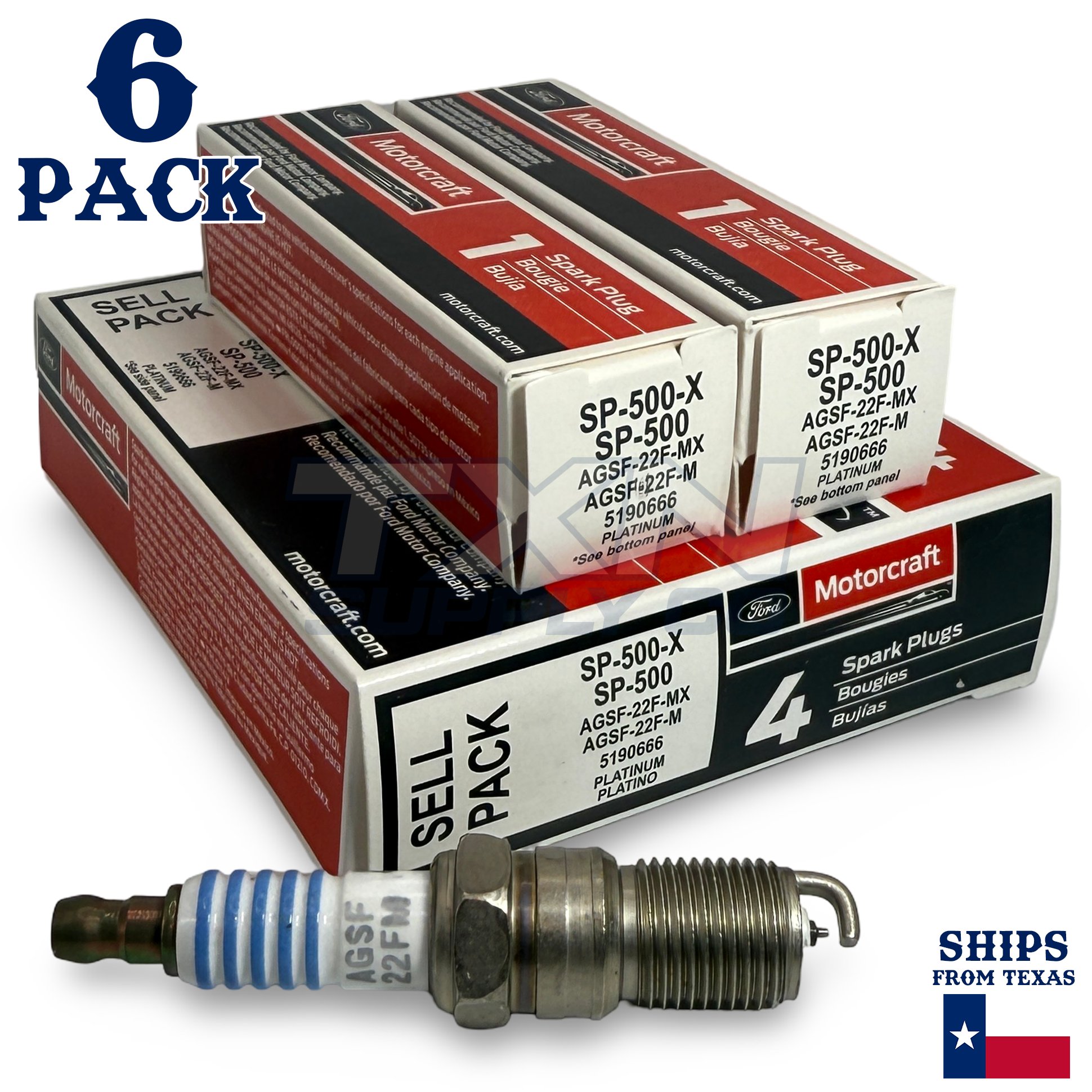 Motorcraft SP500 Platinum Spark Plugs SP-500-X - 6 Pack