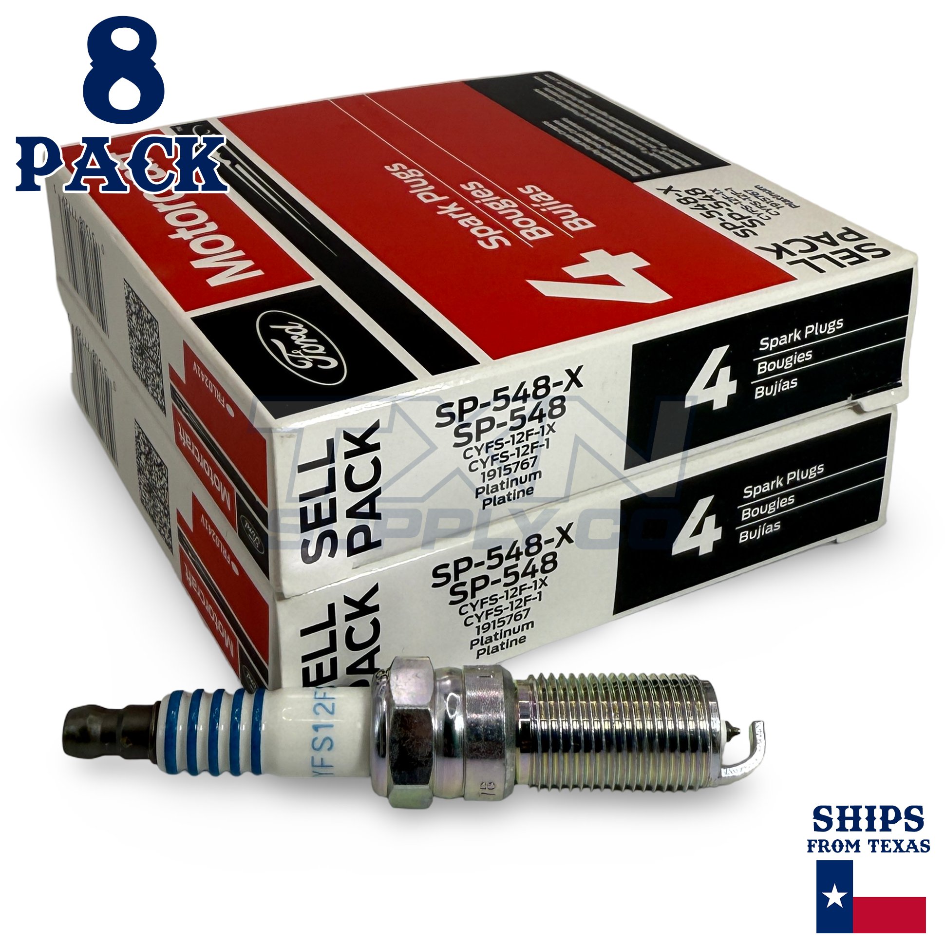 Motorcraft SP548 Platinum Spark Plugs SP-548-X - 8 Pack - For Ford Mustang F-150 2011-2017