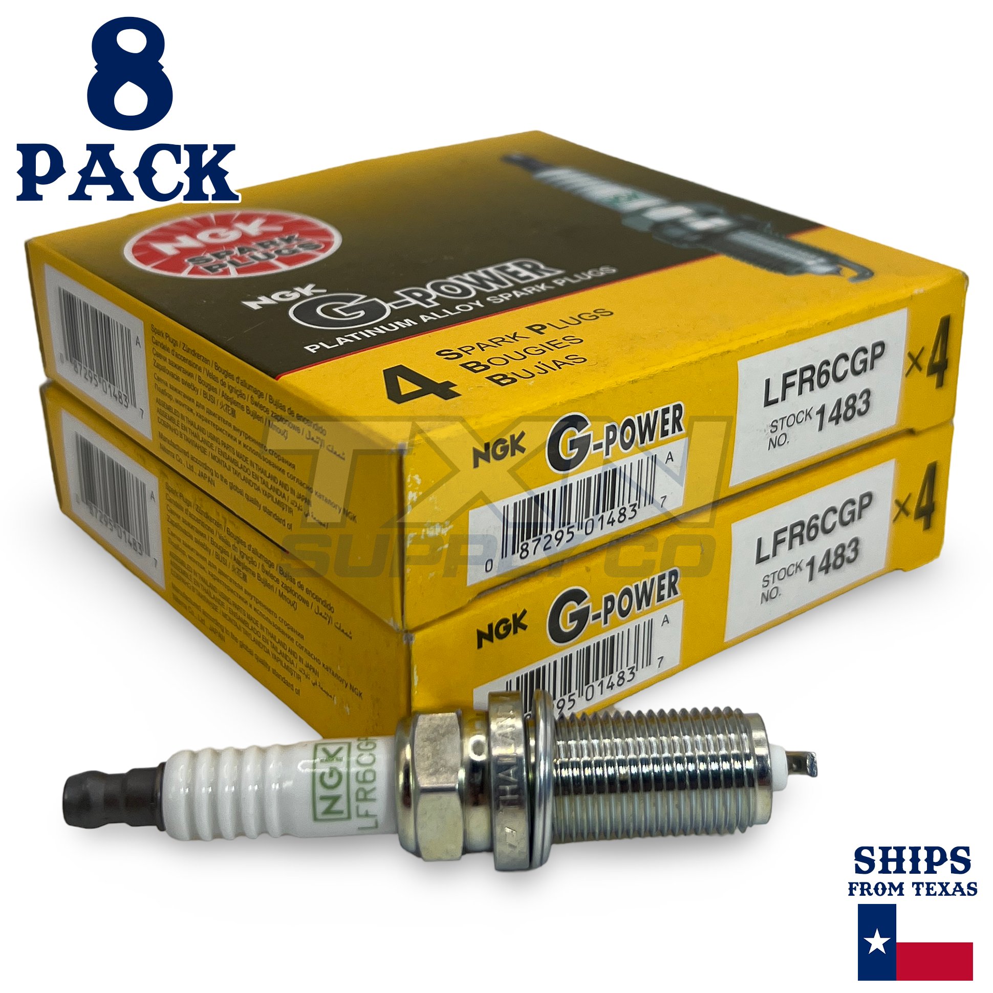 8 Pack NGK 1483 Spark Plug - For 2015-2016 Toyota Sequoia 5.7L