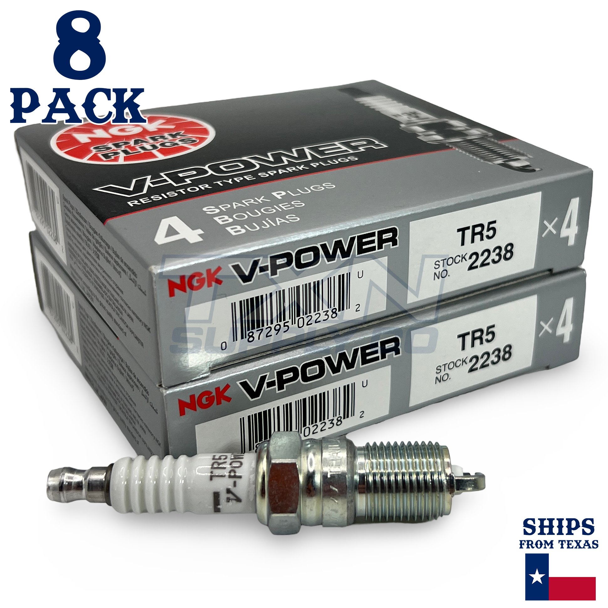 NGK V-Power Spark Plug TR5 (8 Pack) for GMC SIERRA 1500 DENALI 2002-2006 6.0L/364