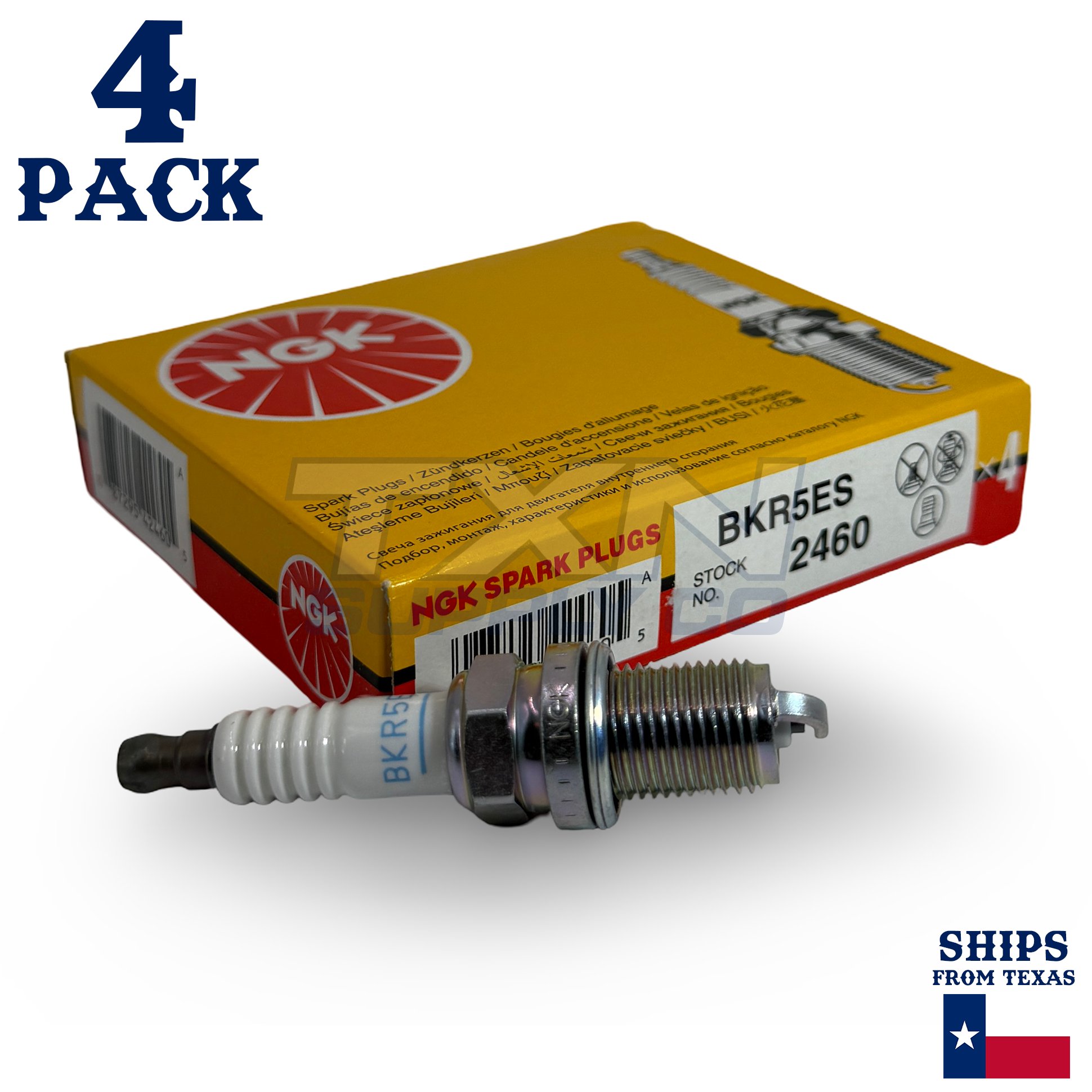 4 Pack NGK 2460 Standard Spark Plugs 1993-1997 for Toyota Corolla 1.6L 1.8L L4 - Image 1