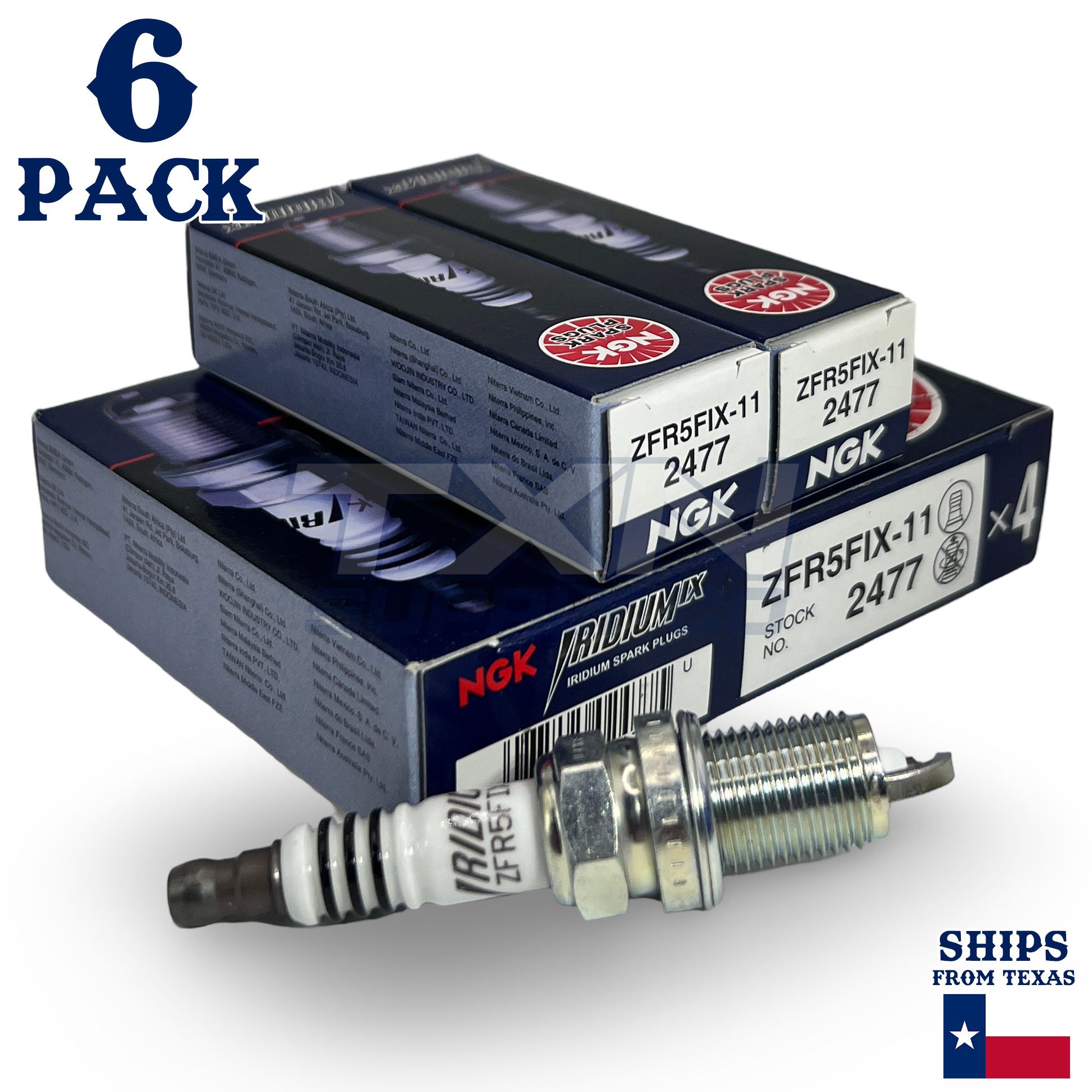 6 Pack NGK 2477 Iridium IX Spark Plugs 2001-2002 for Acura MDX V6-3.5L - Image 1