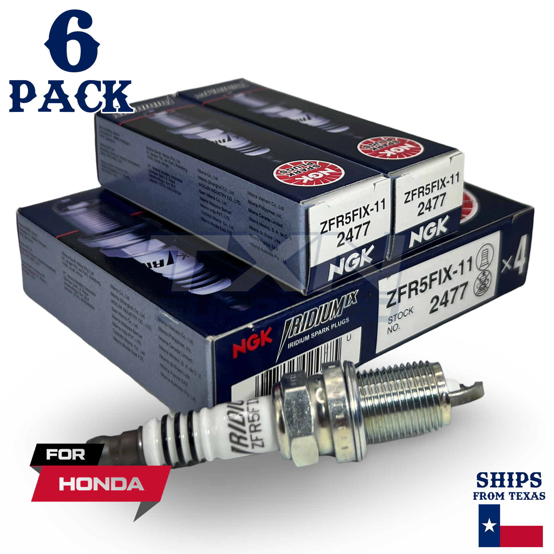 6 Pack NGK 2477 Iridium IX Spark Plugs 1999-2004 for Honda Odyssey V6-3.5L - Image 1