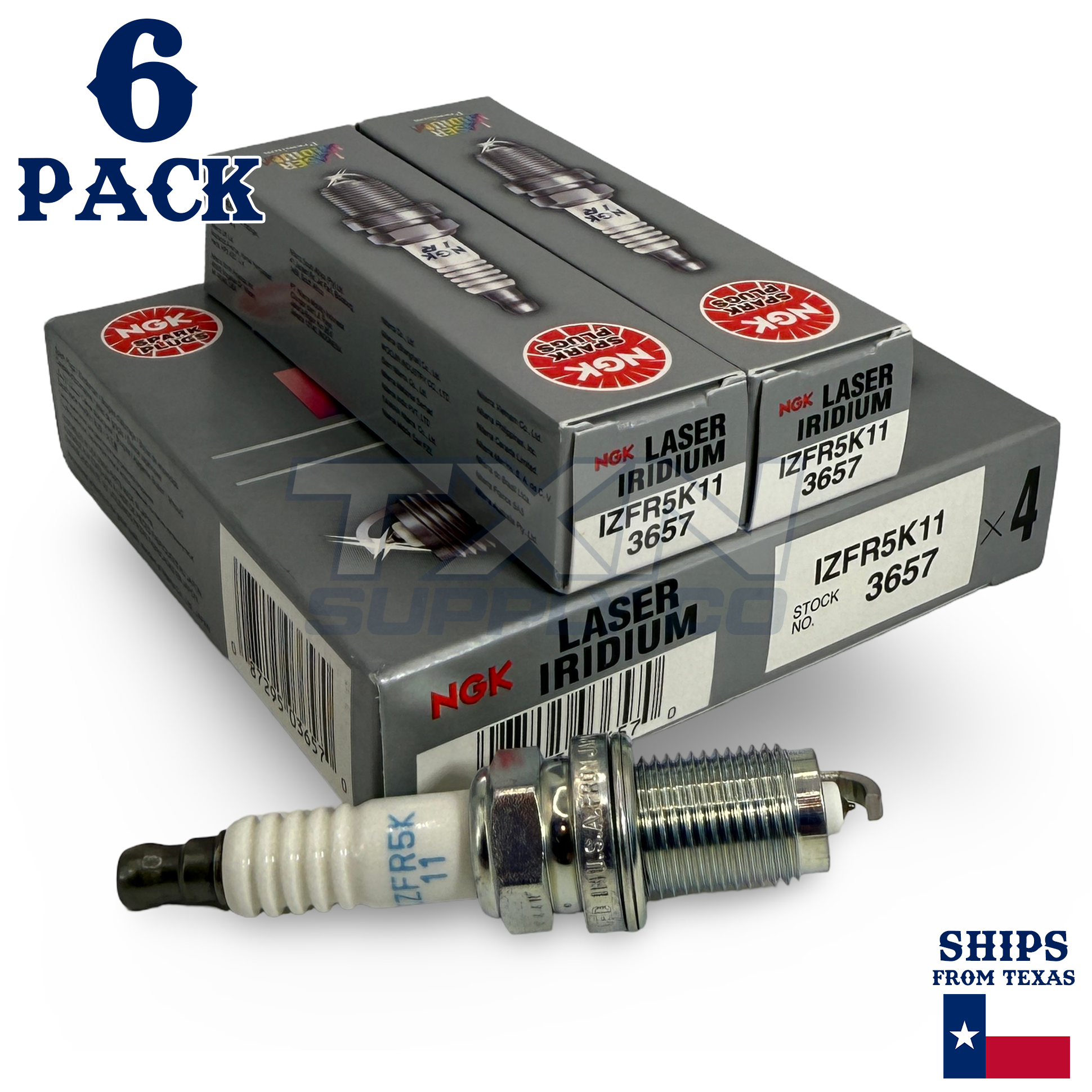 6 Pack NGK 3657 Laser Iridium Spark Plugs 2005-2010 for Honda Odyssey V6-3.5L - Image 1