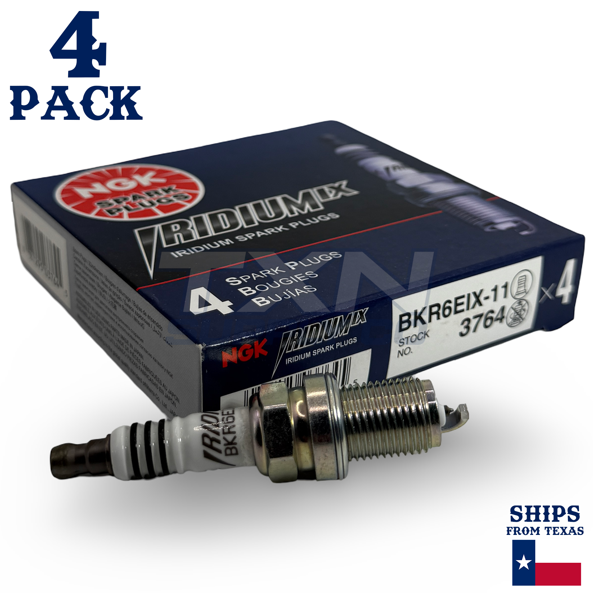 4 Pack NGK 3764 Iridium IX Spark Plugs 2000-2003 for Subaru Outback 2.5L H4 - Image 1
