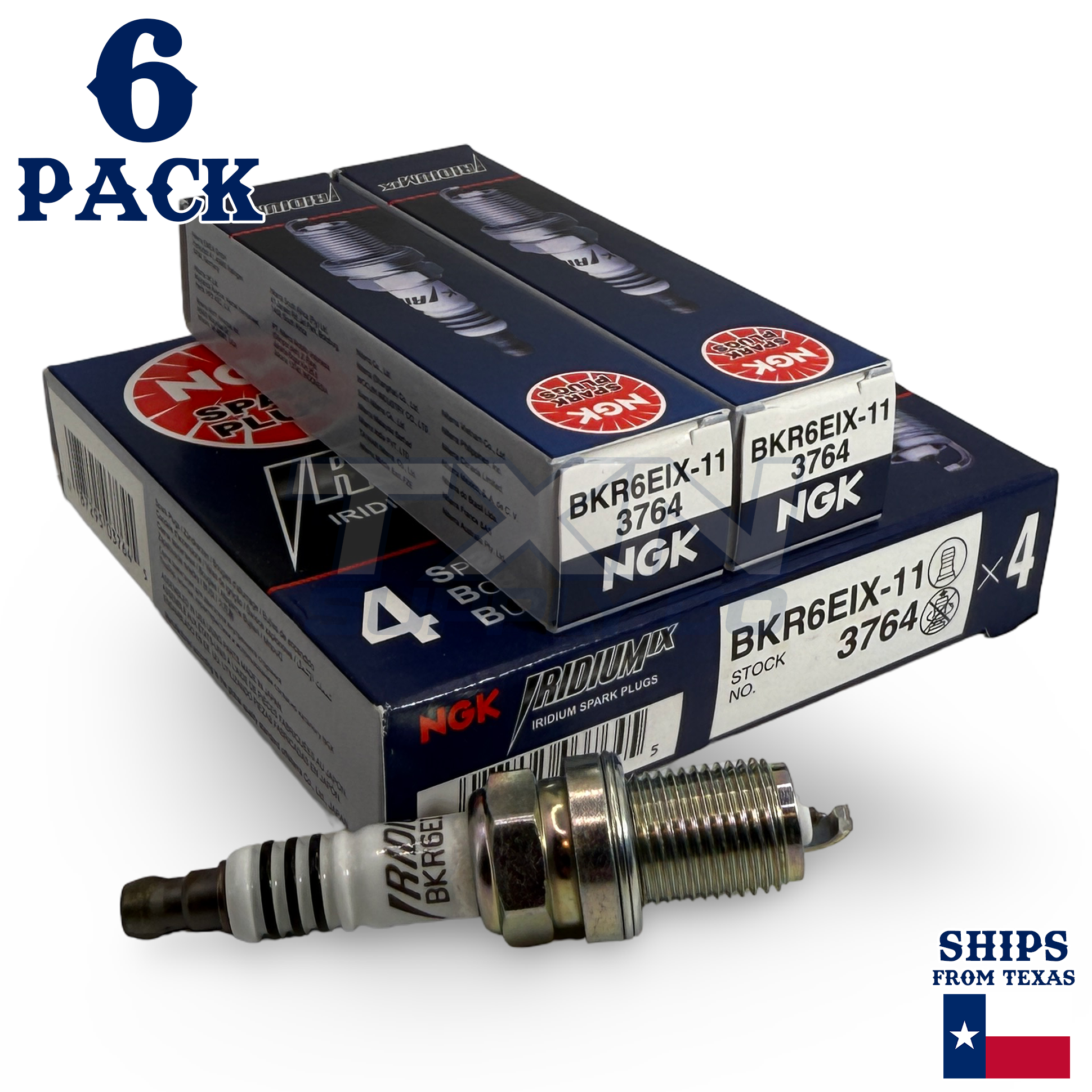 6 Pack NGK 3764 Iridium IX Spark Plugs 1999-2003 for Lexus RX300 3.0L V6 - Image 1