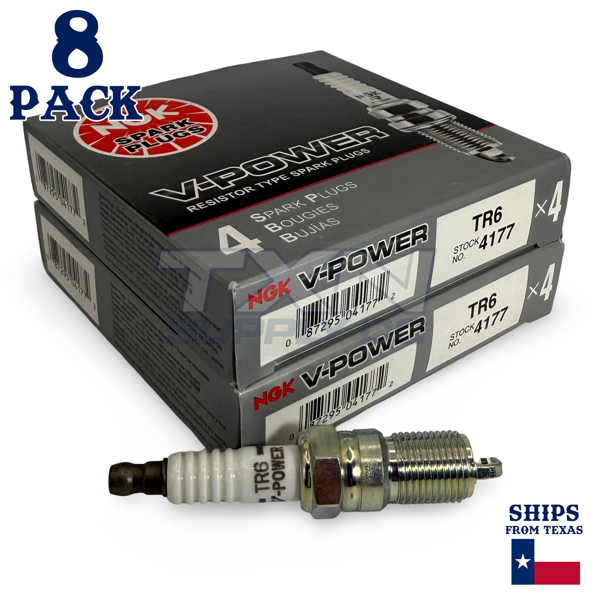 8 Pack NGK V-Power 4177 Spark Plugs TR6