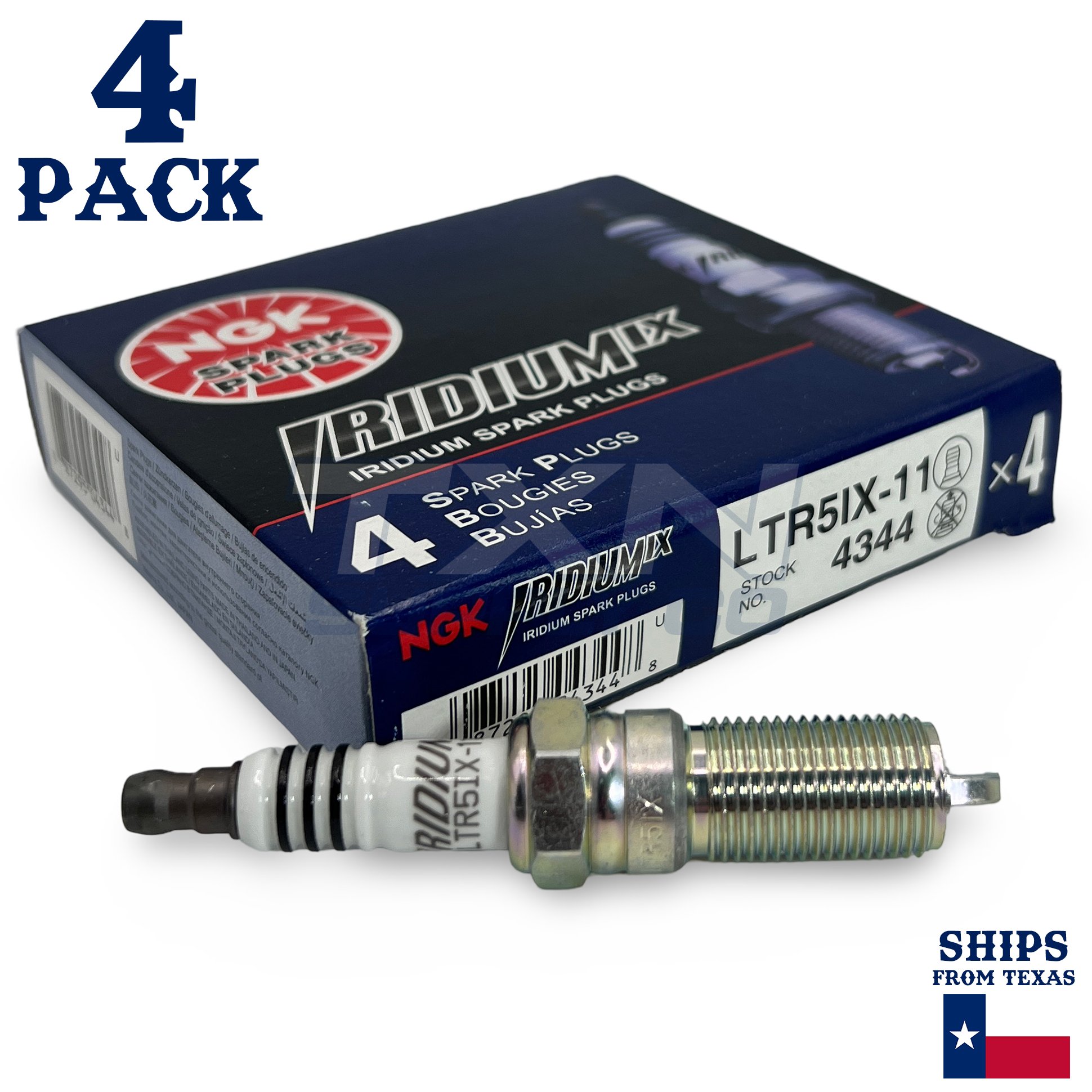 4 Pack NGK 4344 Spark Plug - For 2010-2017 GMC Terrain 2.4 L4 GAS