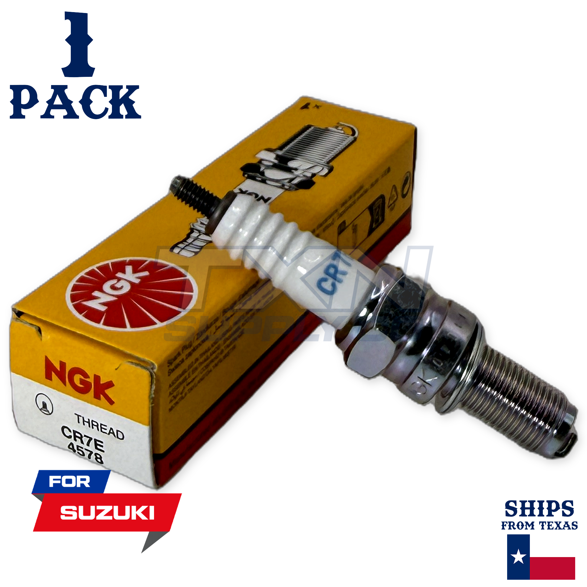 NGK Resistor Sparkplug CR7E for Suzuki Eiger 400 4x4 2002-2007
