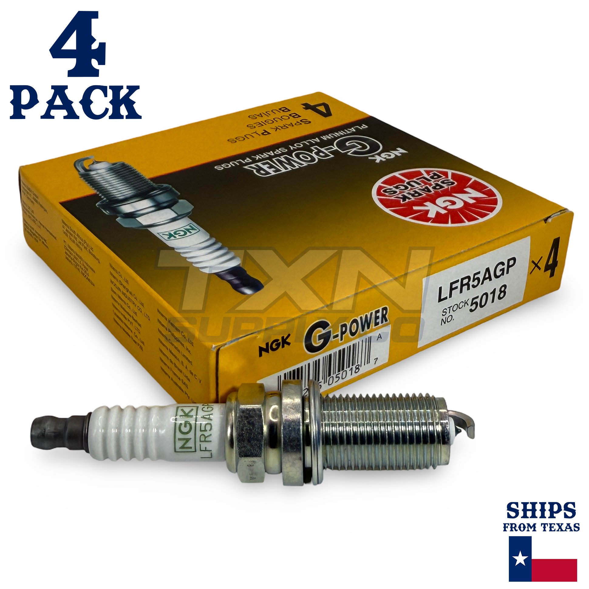 4 Pack NGK 5018 Spark Plug - For 2010-2012 Hyundai Santa Fe 2.4L