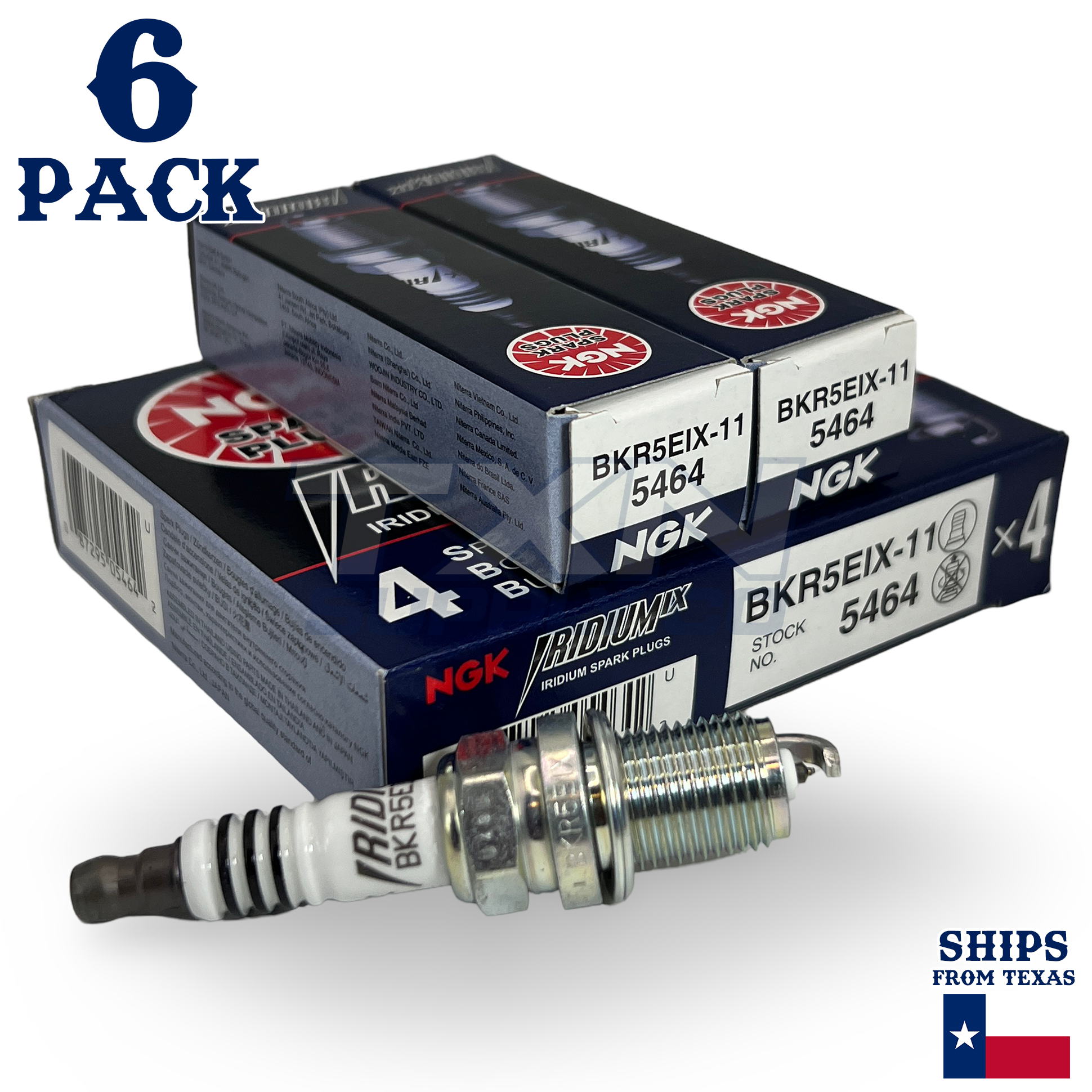 6 Pack NGK 5464 Standard Spark Plugs 2005-2009 for Hyundai Tucson 2.7L V6 - Image 1