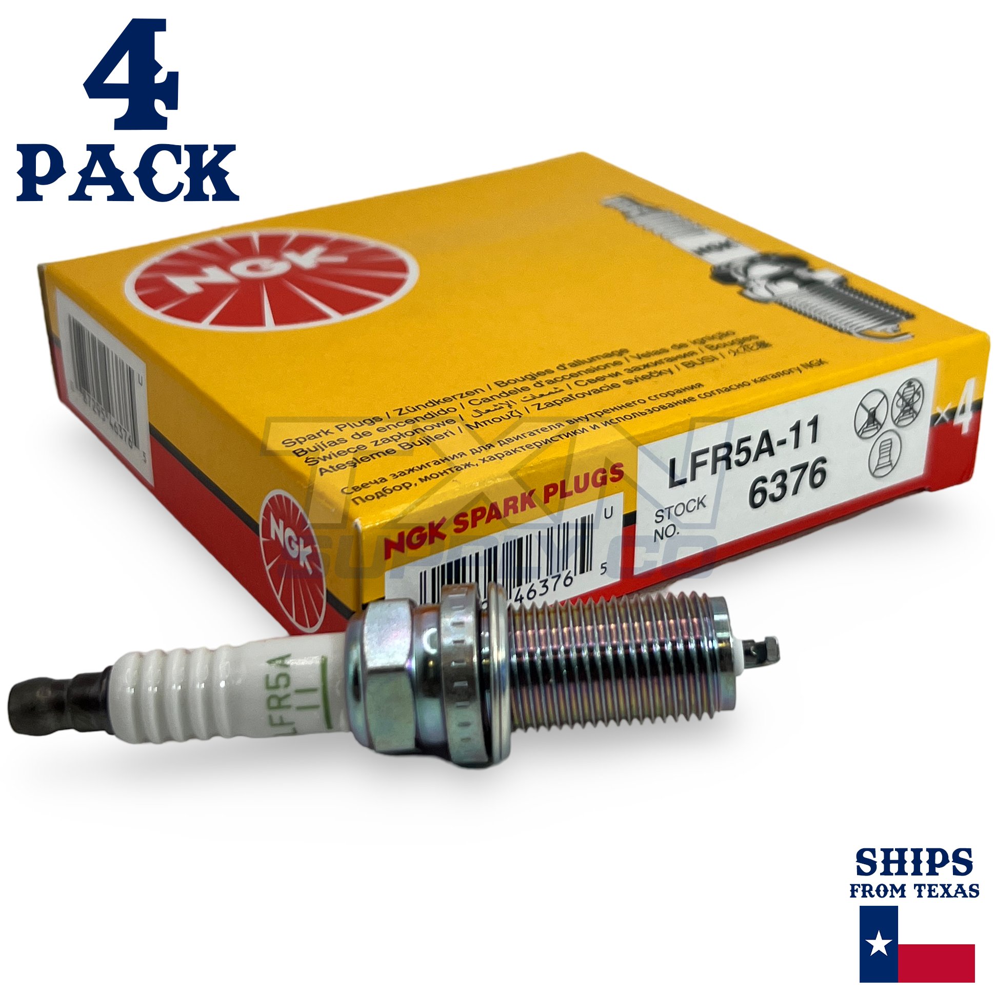4 Pack NGK 6376 V-Power Spark Plugs 2010-2017 for Toyota Camry L4-2.5L - Image 1