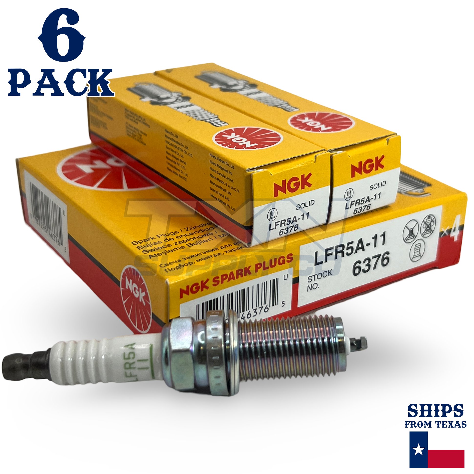 6 Pack NGK 6376 V-Power Spark Plugs 2002-2008 for Nissan Maxima 3.5L V6 - Image 1