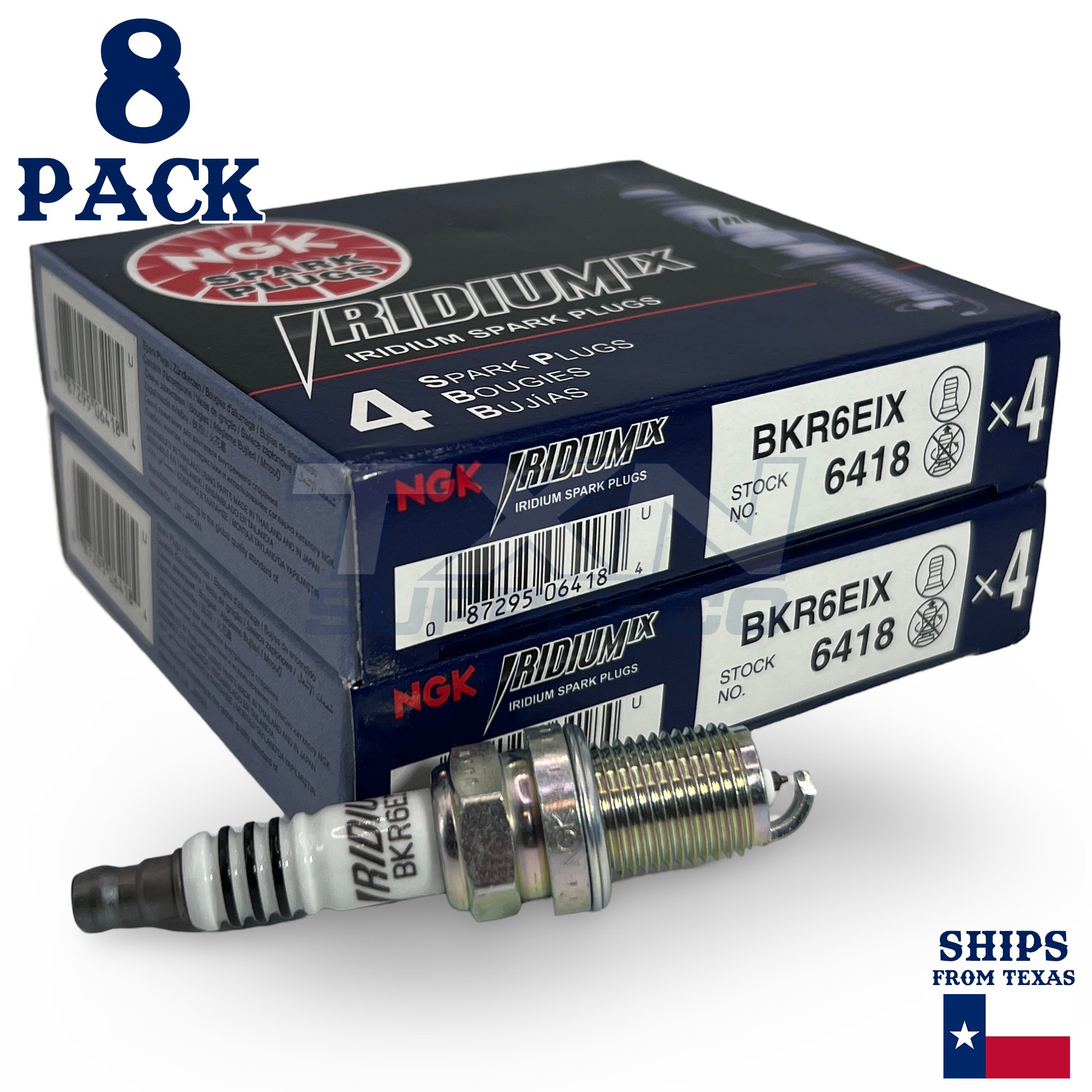 8 Pack NGK 6418 Iridium IX Spark Plugs 2001-2004 for Toyota Sequoia 4.7L V8 - Image 1