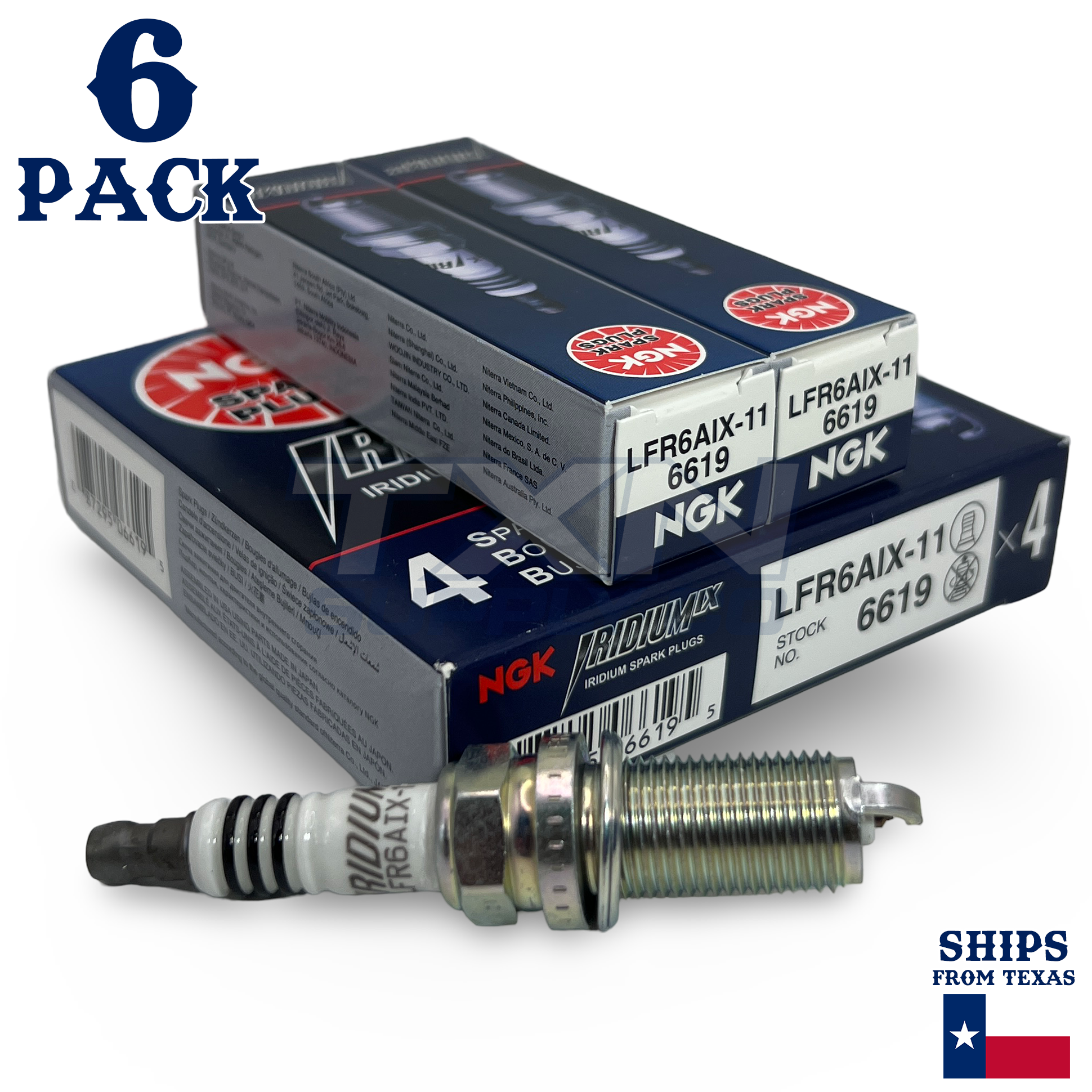 6 Pack NGK 6619 Iridium IX Spark Plugs 2007-2015 for Lexus RX350 3.5L V6 - Image 1