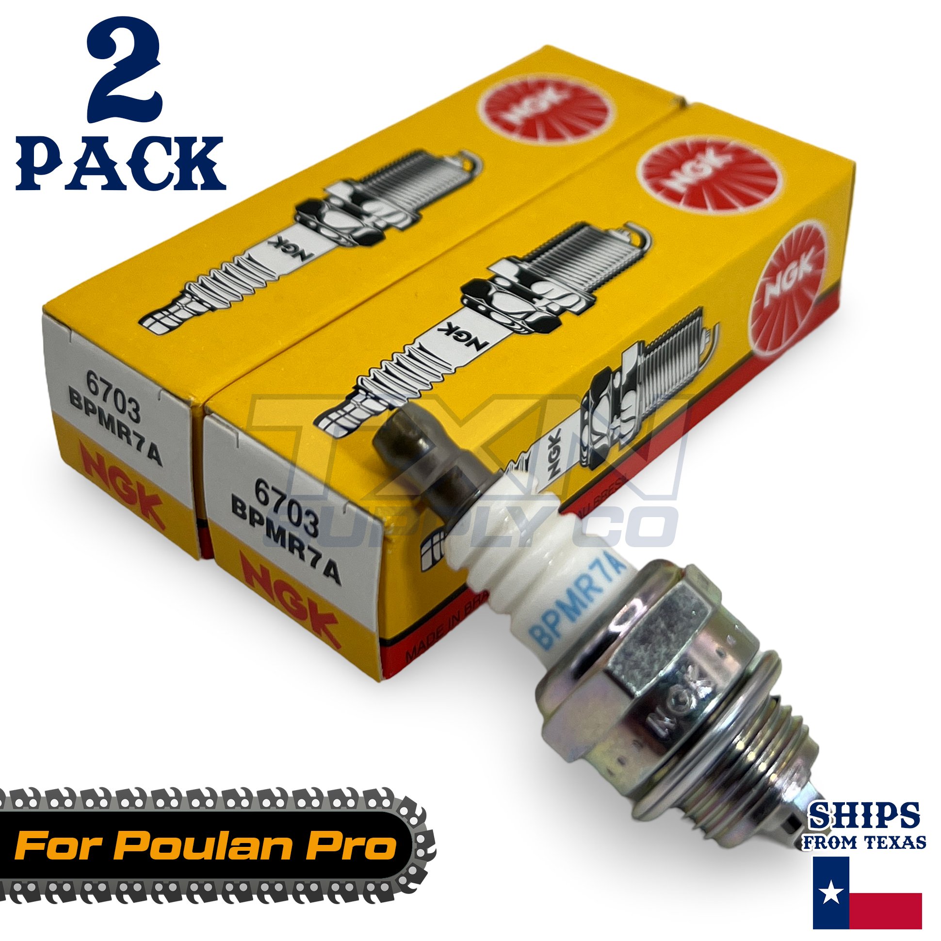 2 Pack NGK Spark Plug - For Poulan Pro 2775 Chainsaw