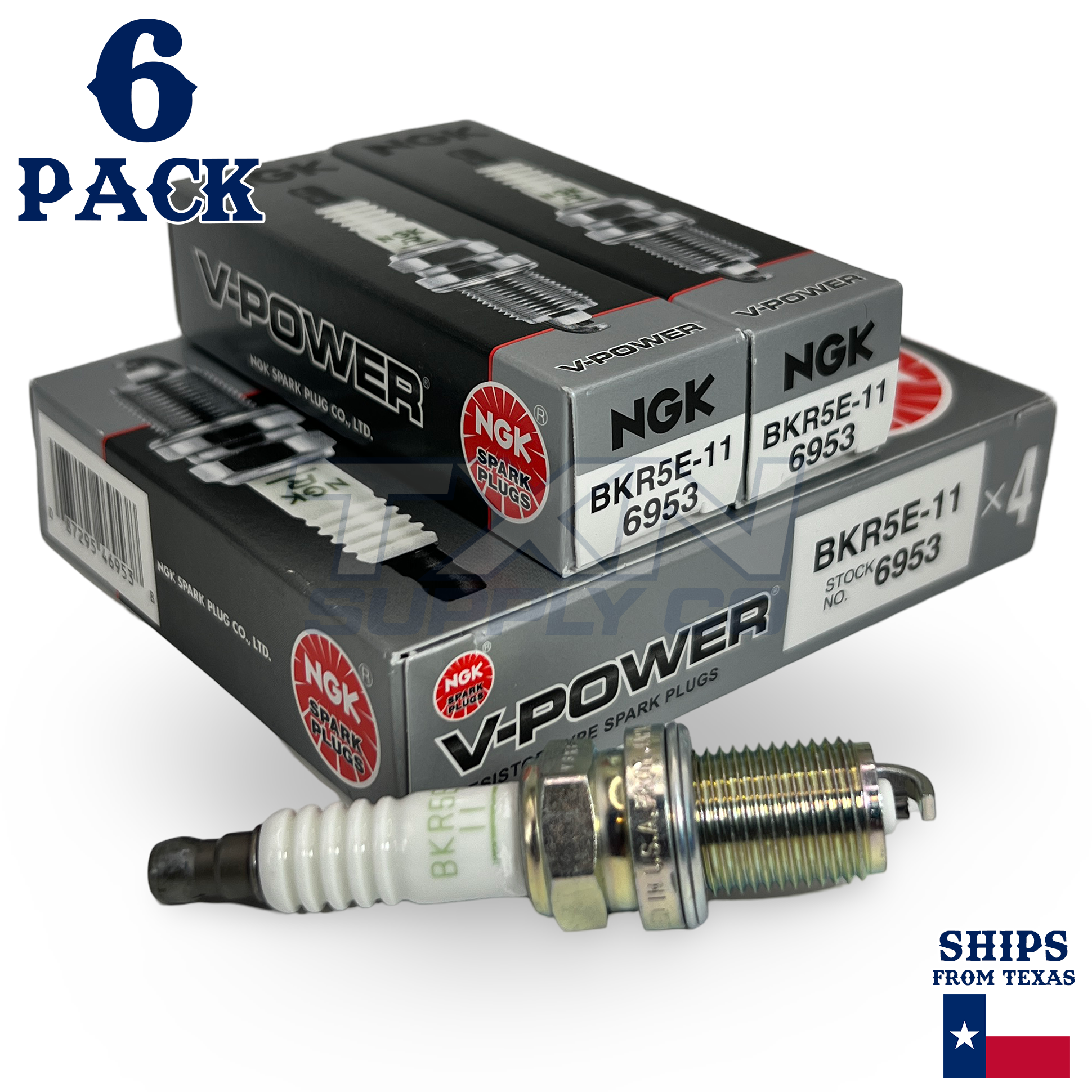 6 Pack NGK 6953 V-Power Spark Plugs 1999-2005 for Hyundai Sonata 2.5L 2.7L V6 - Image 1