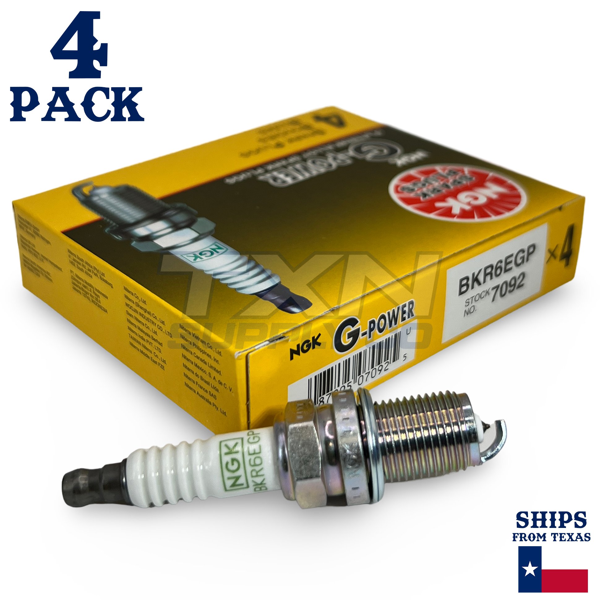 4 Pack NGK 7092 G-Power Spark Plugs 2000-2010 for Subaru Outback 2.5L - Image 1