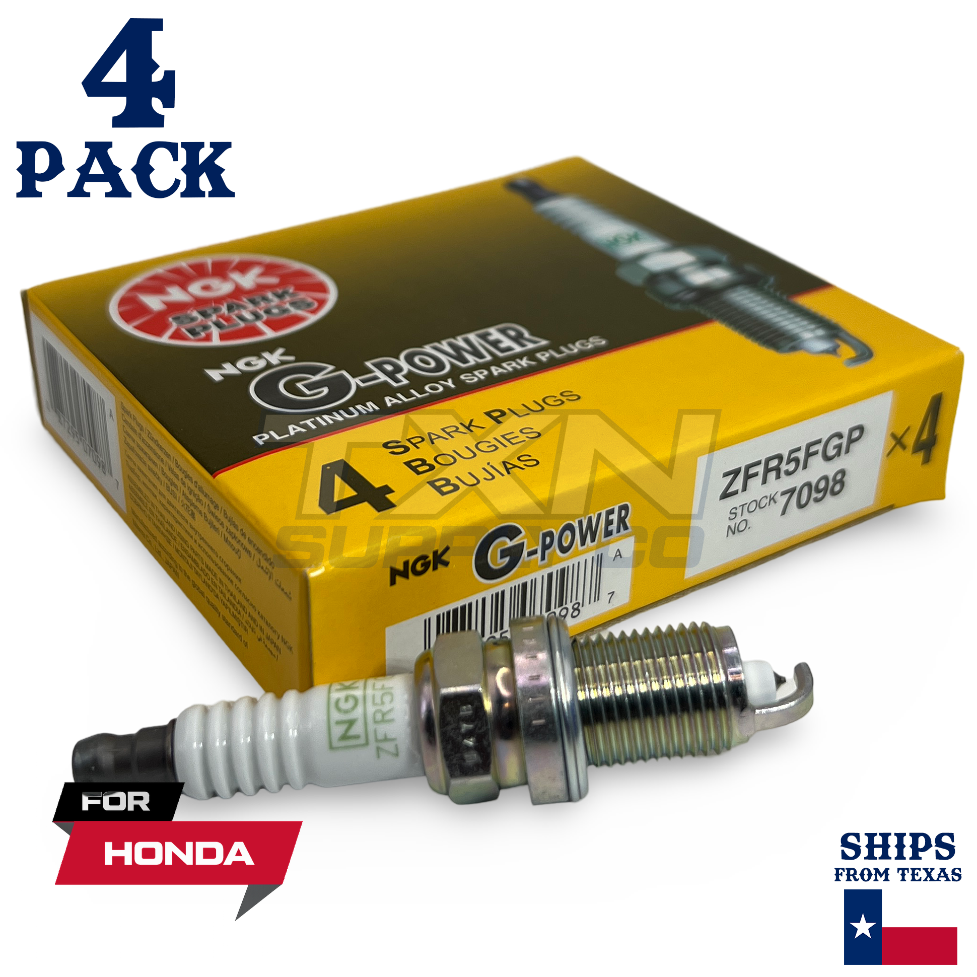 4 Pack NGK 7098 G-Power Spark Plugs 1998-2002 for Honda Accord 2.3L L4 - Image 1