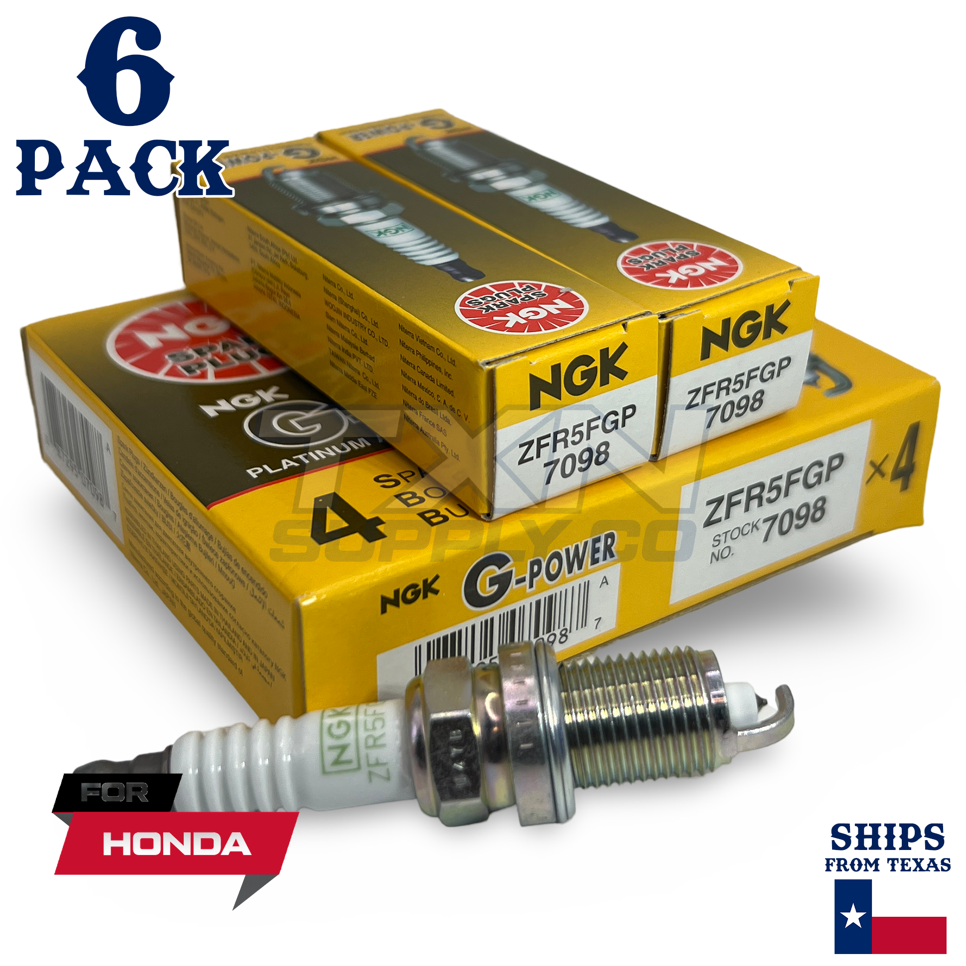 6 Pack NGK 7098 G-Power Spark Plugs 1998-2002 for Honda Accord 3.0L V6 - Image 1
