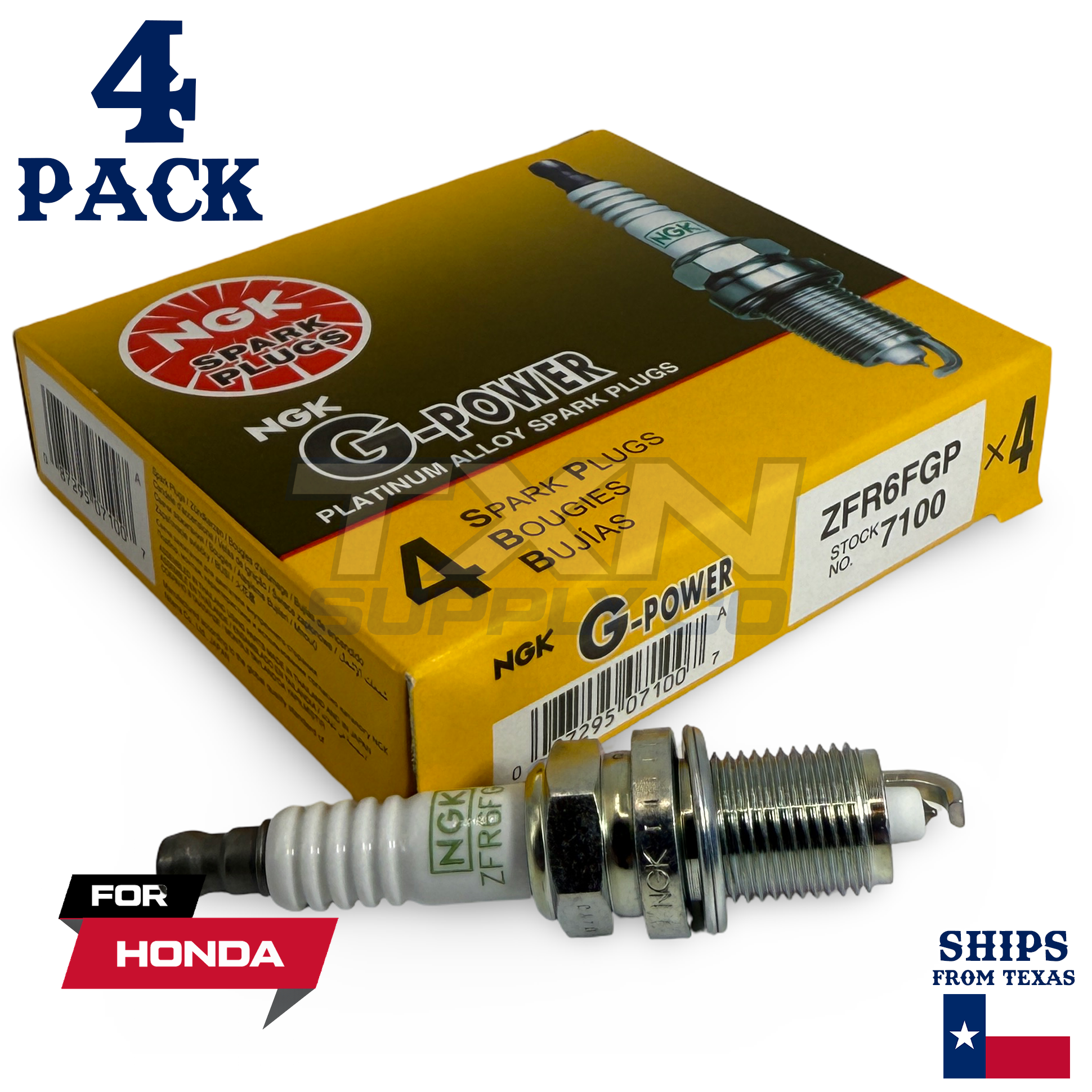4 Pack NGK 7100 G-Power Spark Plugs 2001-2005 for Honda Civic 1.7L L4 - Image 1