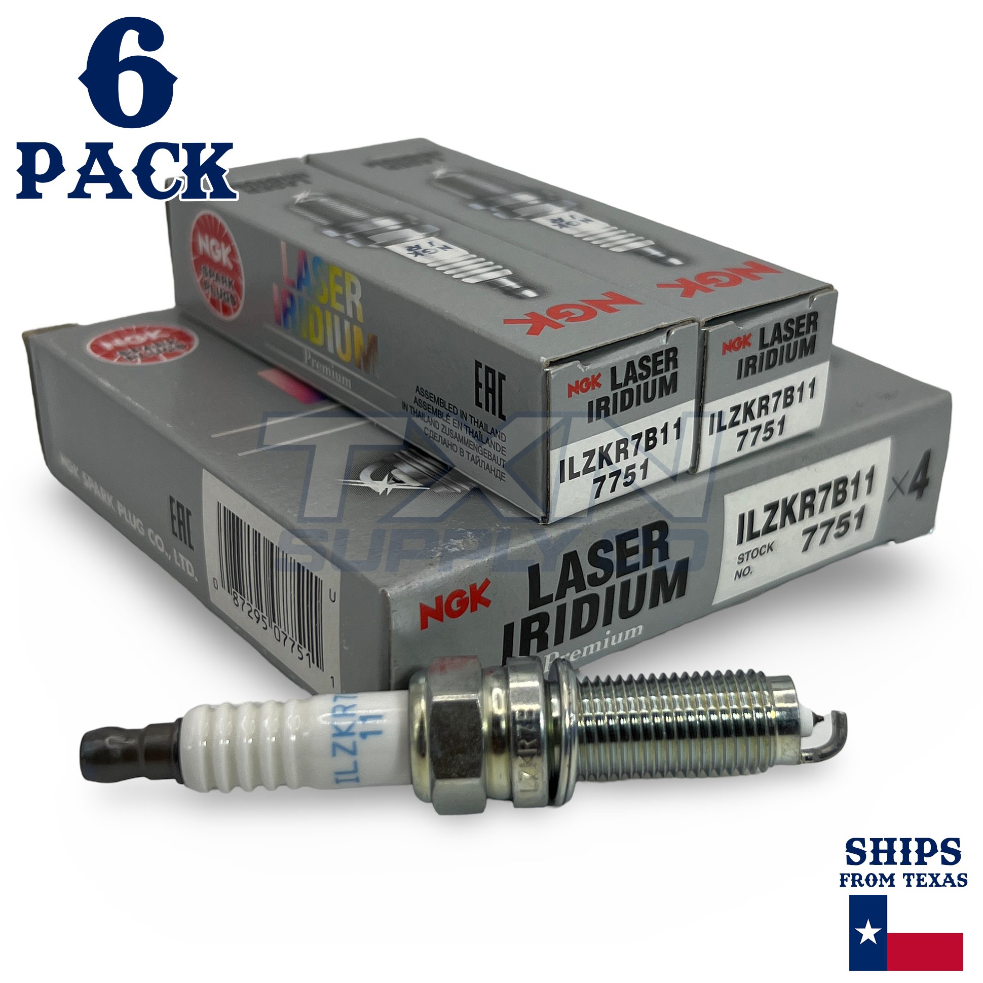 6 Pack NGK 7751 Laser Iridium Spark Plugs 2017-2020 for Acura MDX V6-3.0L - Image 1