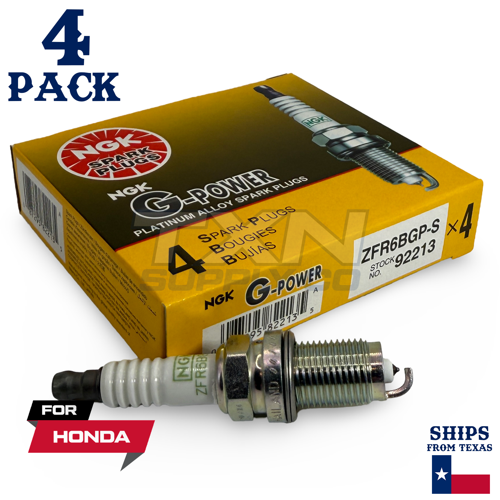 4 Pack NGK 92213 G-Power Spark Plugs 2002-2005 for Honda Civic L4 2.0L - Image 1