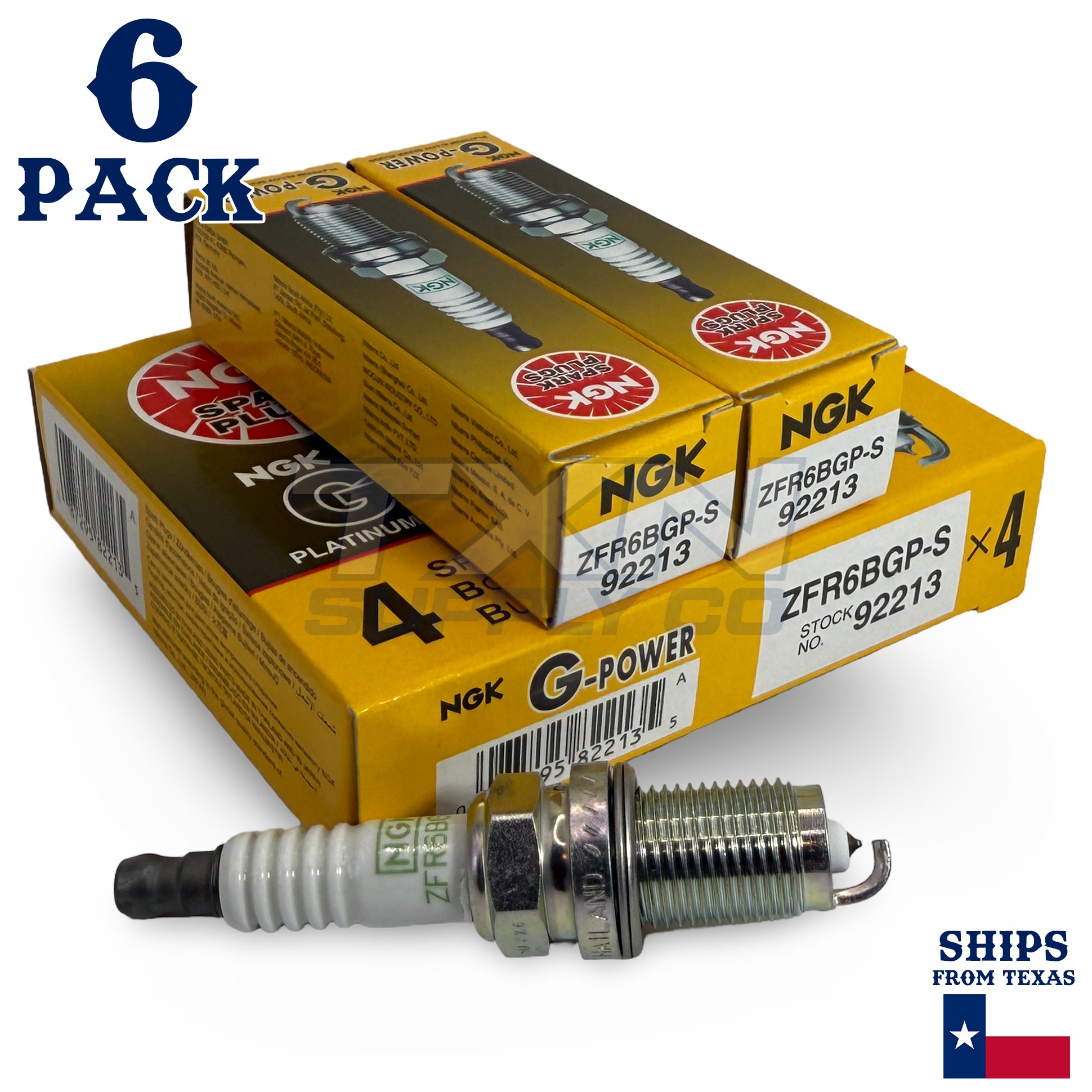 6 Pack NGK 92213 Spark Plug - For 2007-2009 Acura MDX 3.7L