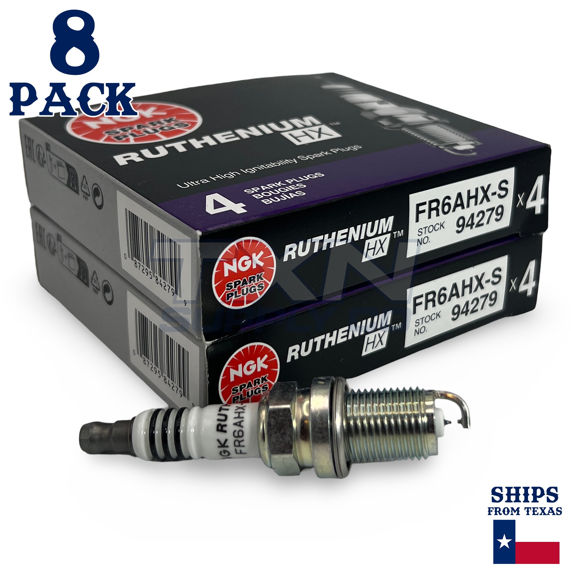 8 Pack NGK 94279 Ruthenium HX Spark Plugs 2002-2009 for Toyota Sequoia V8 4.7L - Image 1