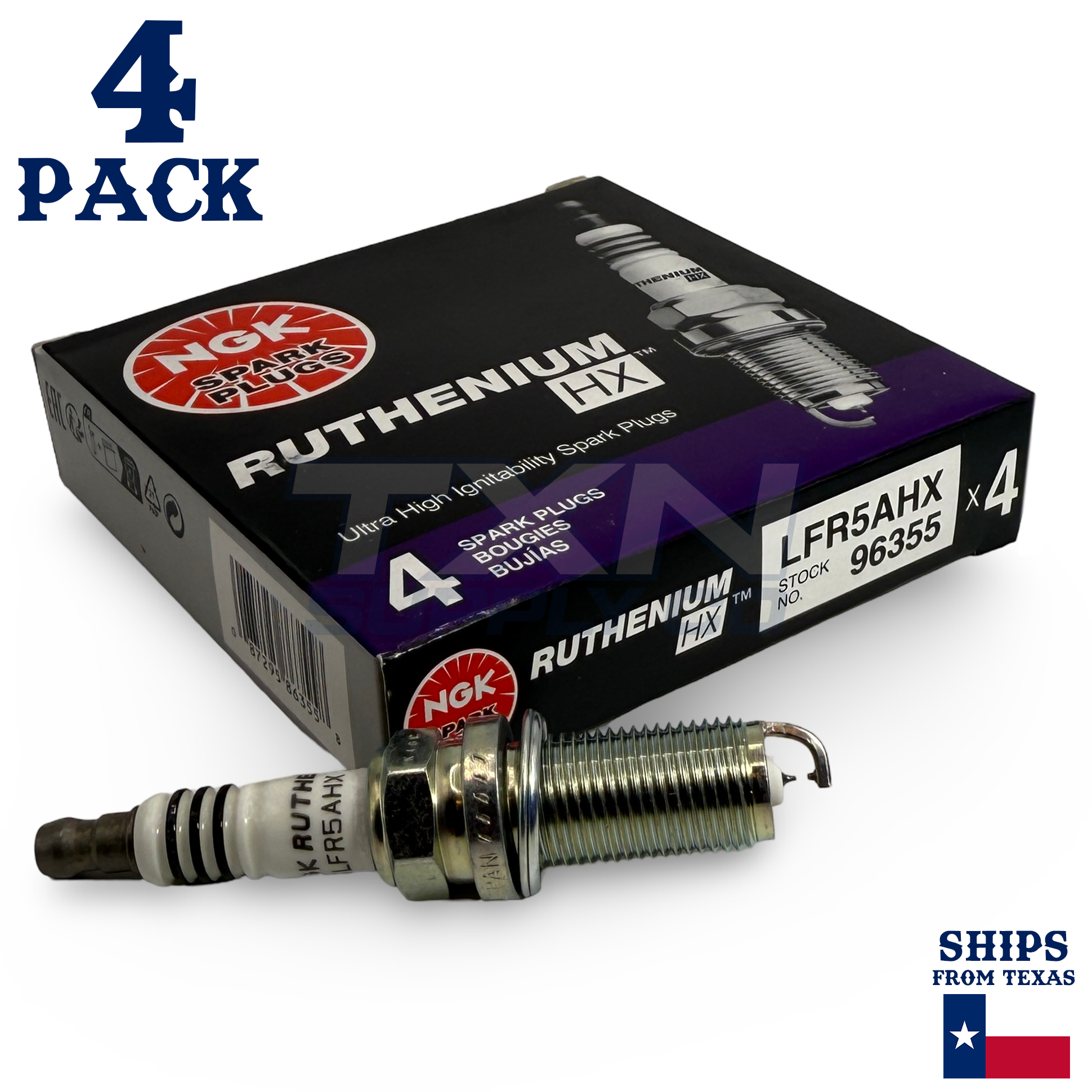 4 Pack NGK 96355 Ruthenium HX Spark Plugs 2011-2013 for Kia Sorento L4 2.4L - Image 1