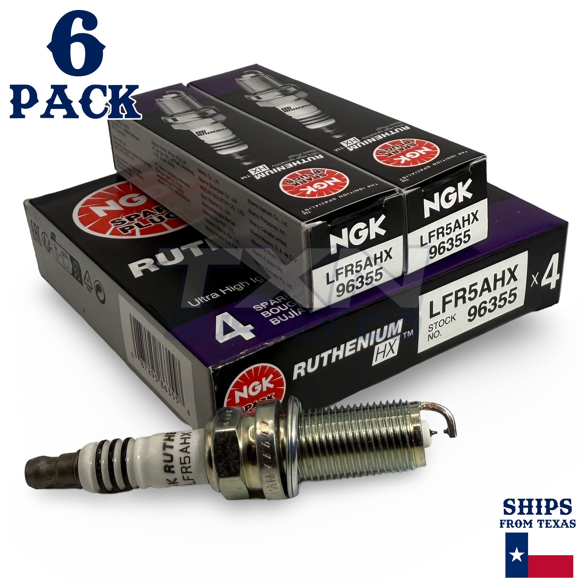 6 Pack NGK 96355 Ruthenium HX Spark Plugs 2001-2003 for Nissan Pathfinder V6 3.5L - Image 1