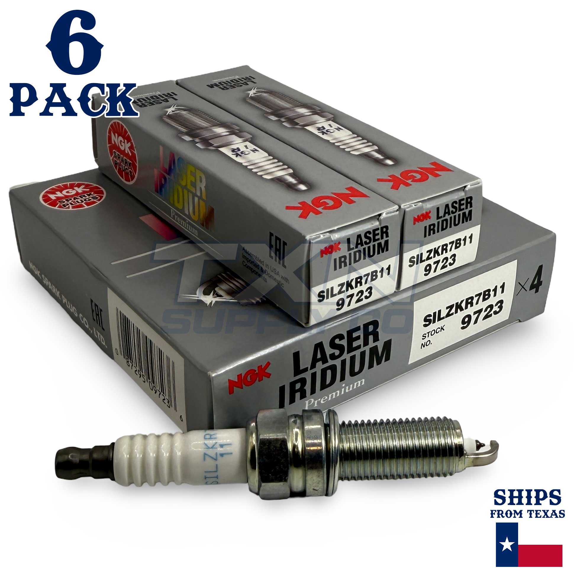 6 Pack NGK 9723 Laser Iridium Spark Plugs 2011-2014 for Dodge Durango 3.6L V6 - Image 1