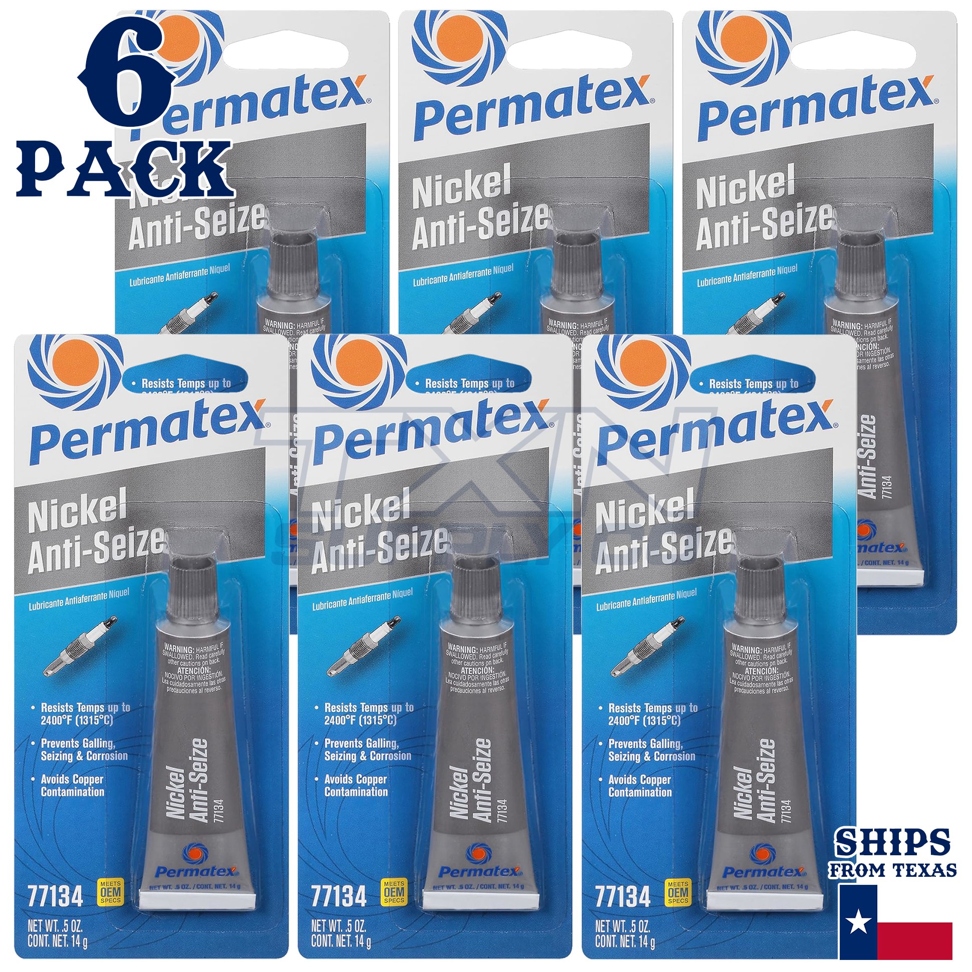 Permatex 77134 Nickel Anti-Seize Lubricant, 0.5 oz - 6 Pack