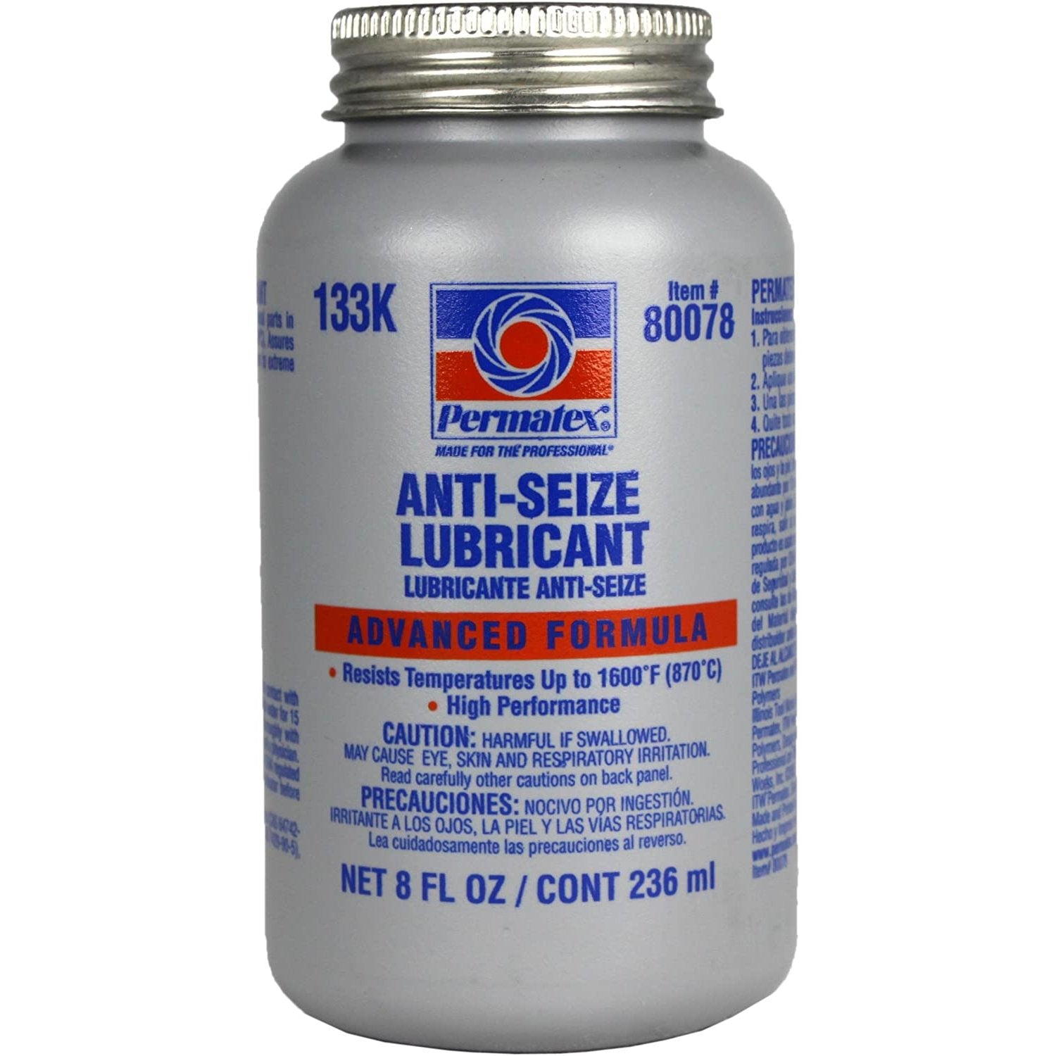 Permatex 80078 Anti-Seize Lubricant with Brush Top Bottle, 8 oz. by Permatex - Image 1
