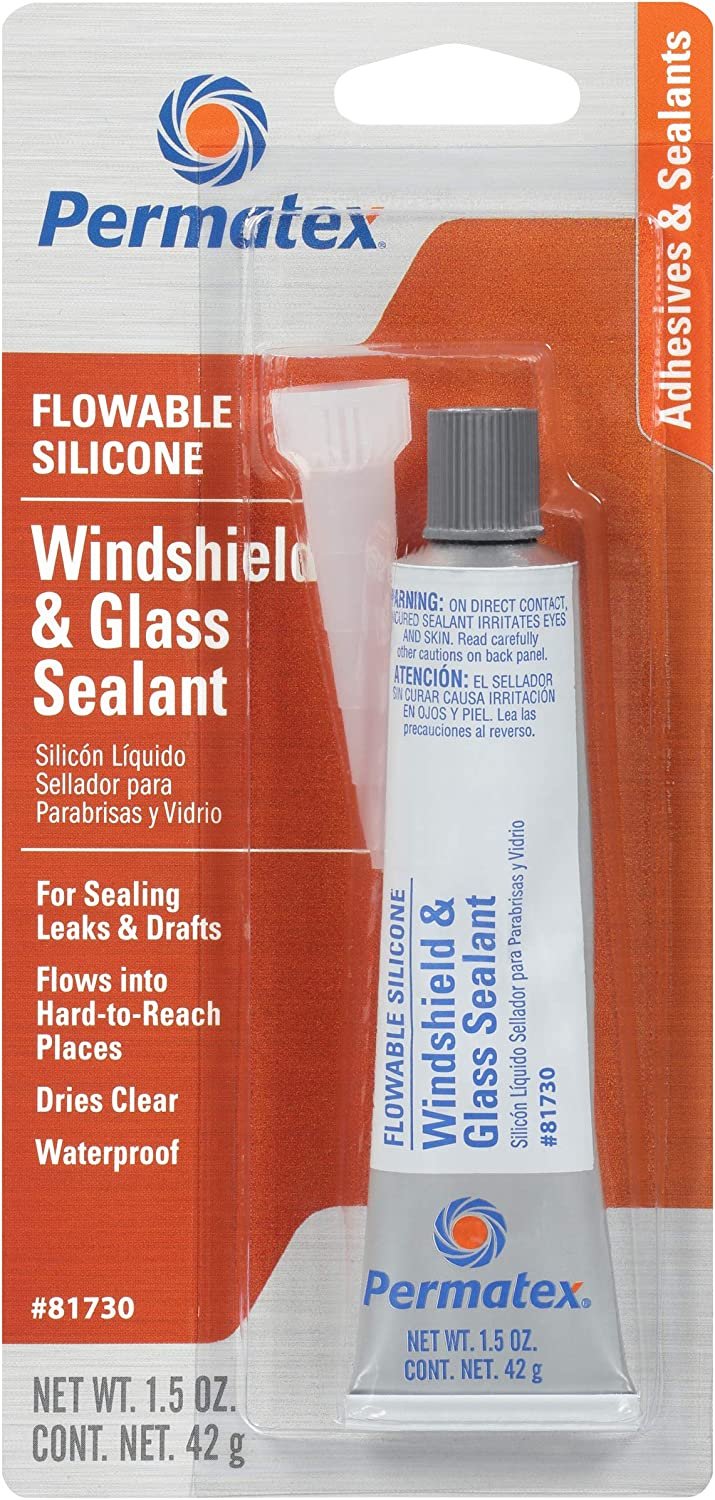 Permatex 81730 Flowable Silicone Windshield and Glass Sealer, 1.5 oz.